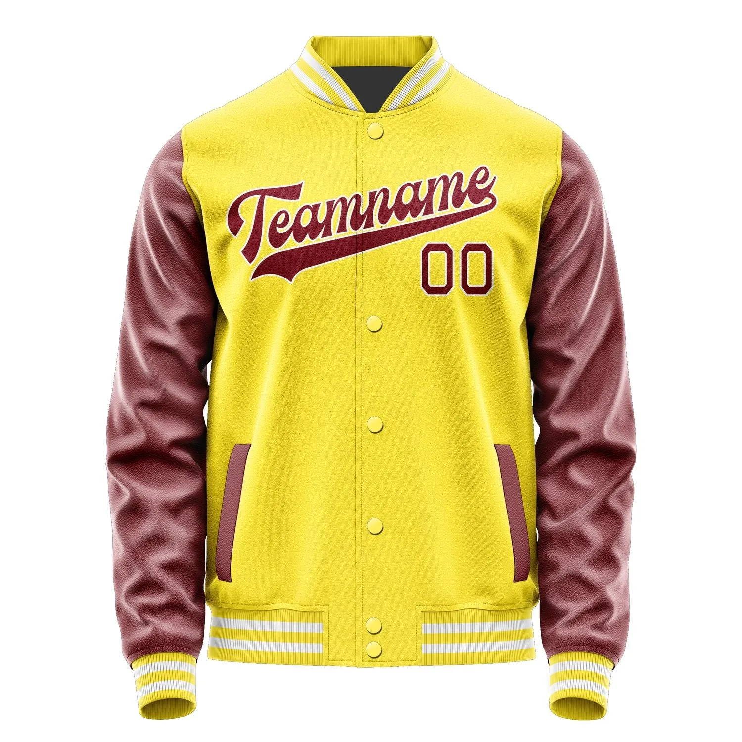 Custom Light Yellow Crimson Red Jacket sold by Tailorly product image thumbnail 4