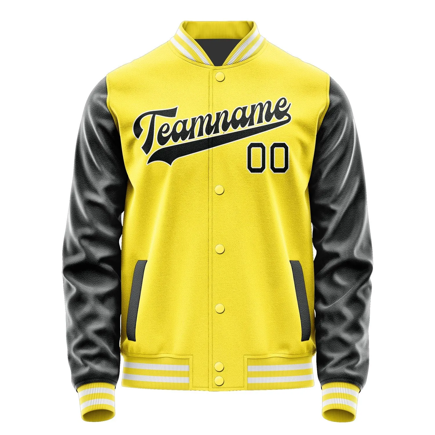 Custom Light Yellow Black Jacket sold by Tailorly product image thumbnail 4