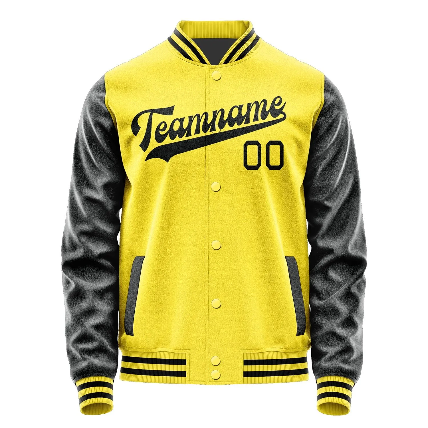 Custom Light Yellow Black Jacket sold by Tailorly product image thumbnail 4