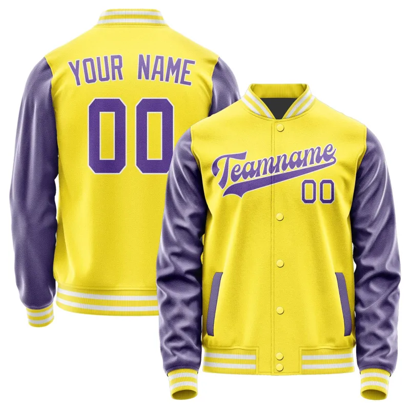 Custom Light Yellow Light Purple Jacket sold by Tailorly