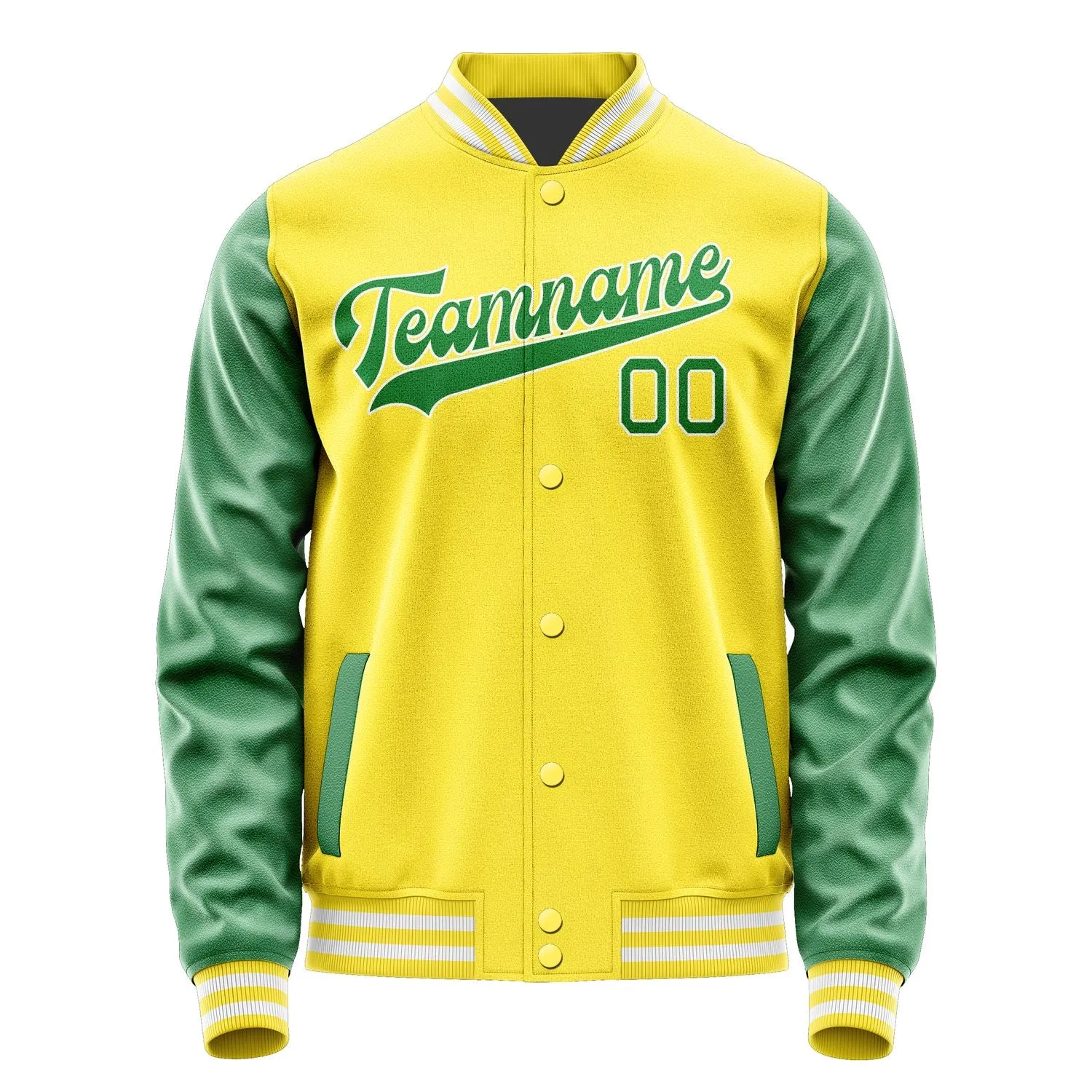 Custom Light Yellow Emerald Green Jacket sold by Tailorly product image thumbnail 4
