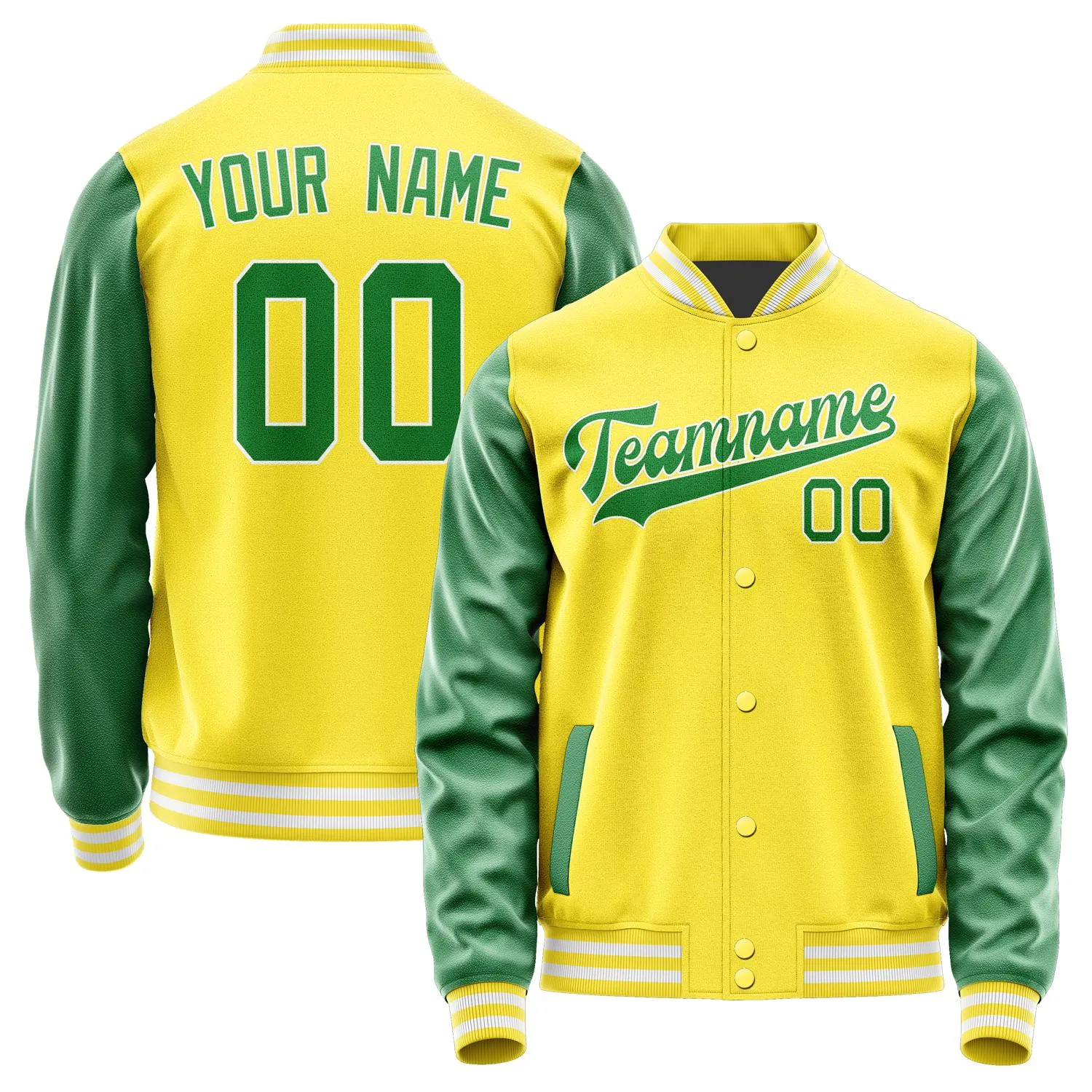 Custom Light Yellow Emerald Green Jacket sold by Tailorly