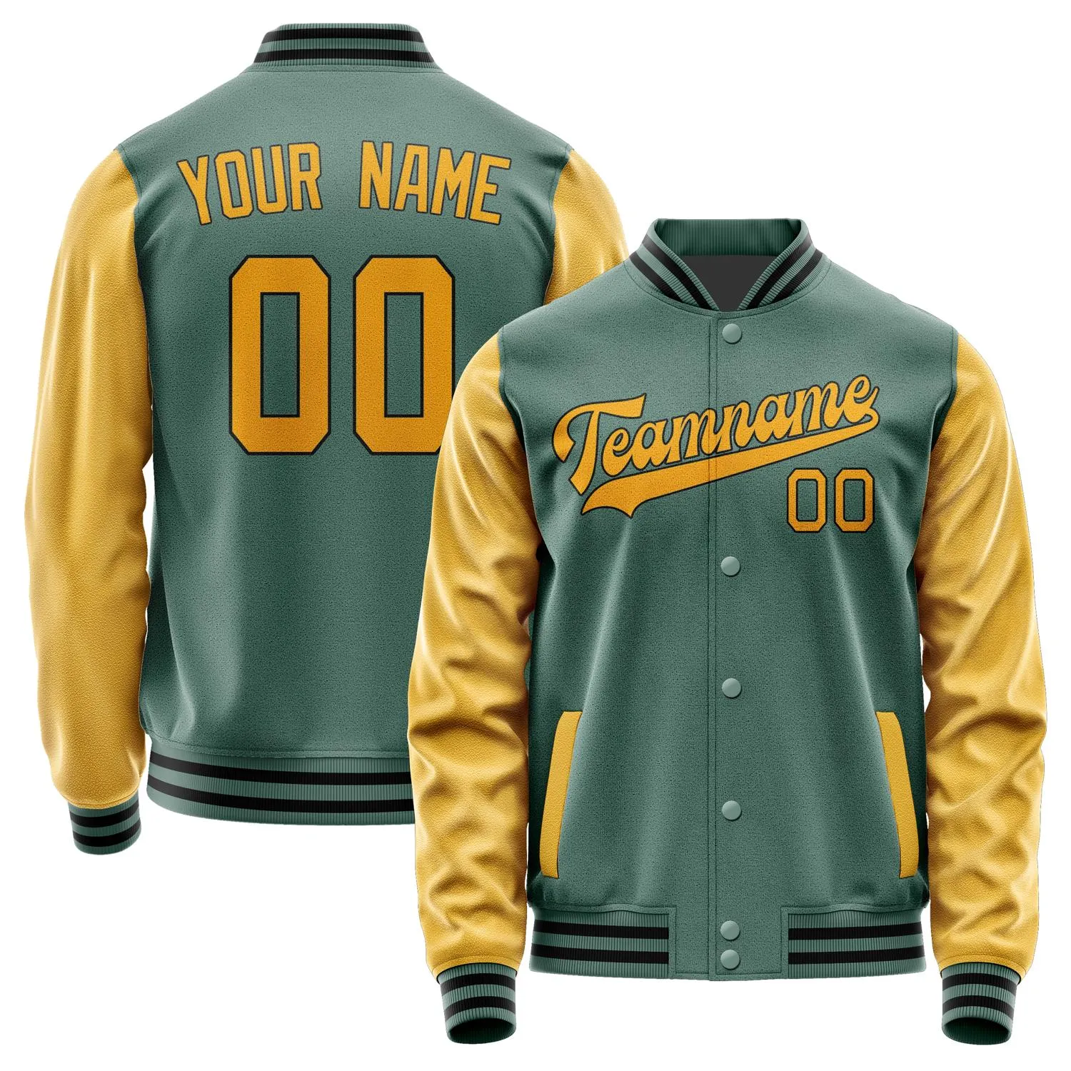 Custom Blue Green Yellow Jacket sold by Tailorly