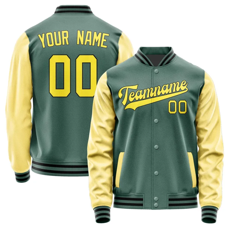 Custom Blue Green Light Yellow Jacket sold by Tailorly