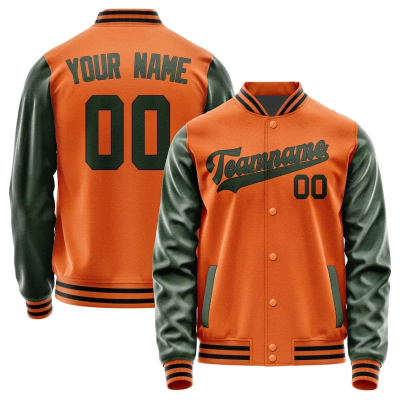 Custom Orange Dark Green Jacket sold by Tailorly