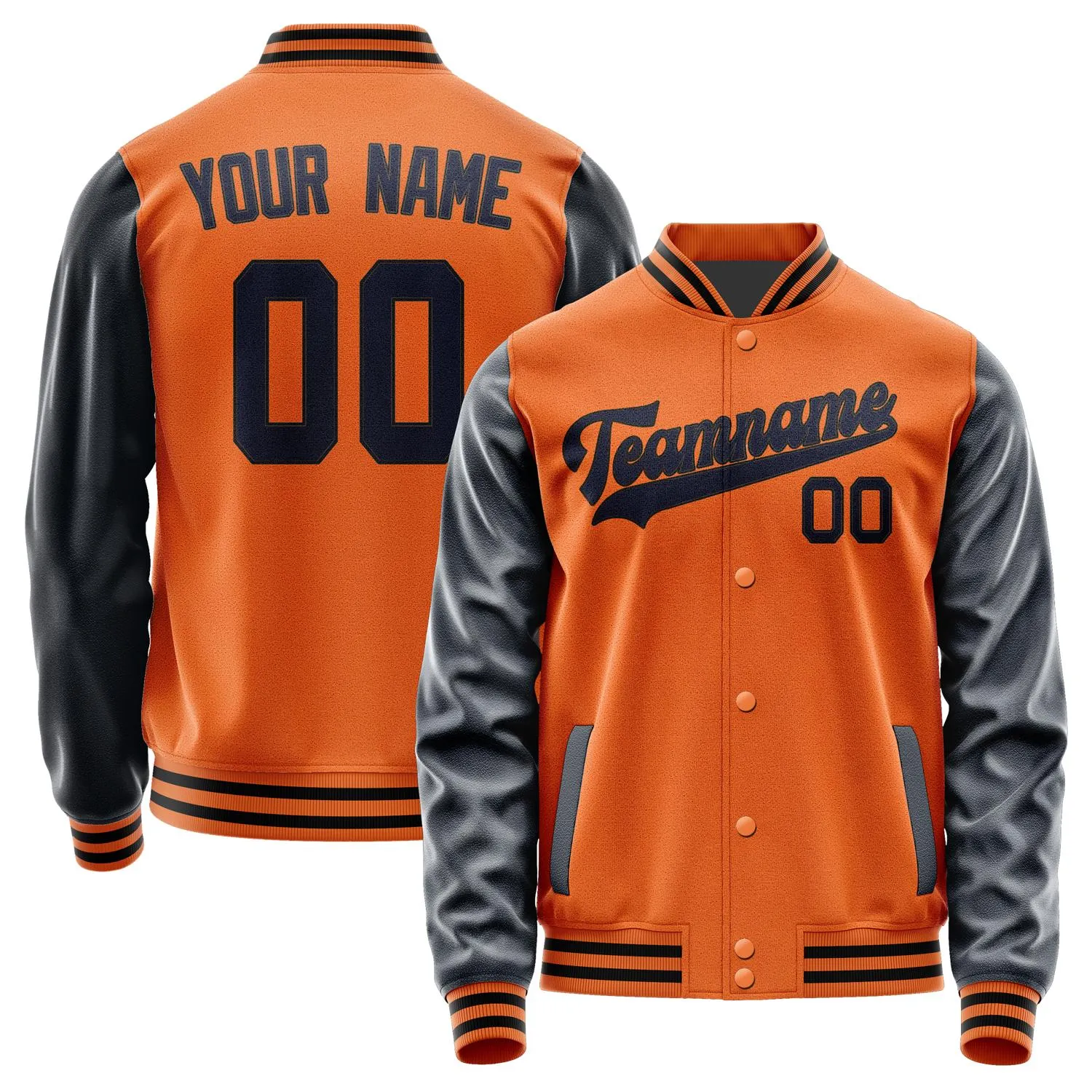 Custom Orange Navy Jacket sold by Tailorly