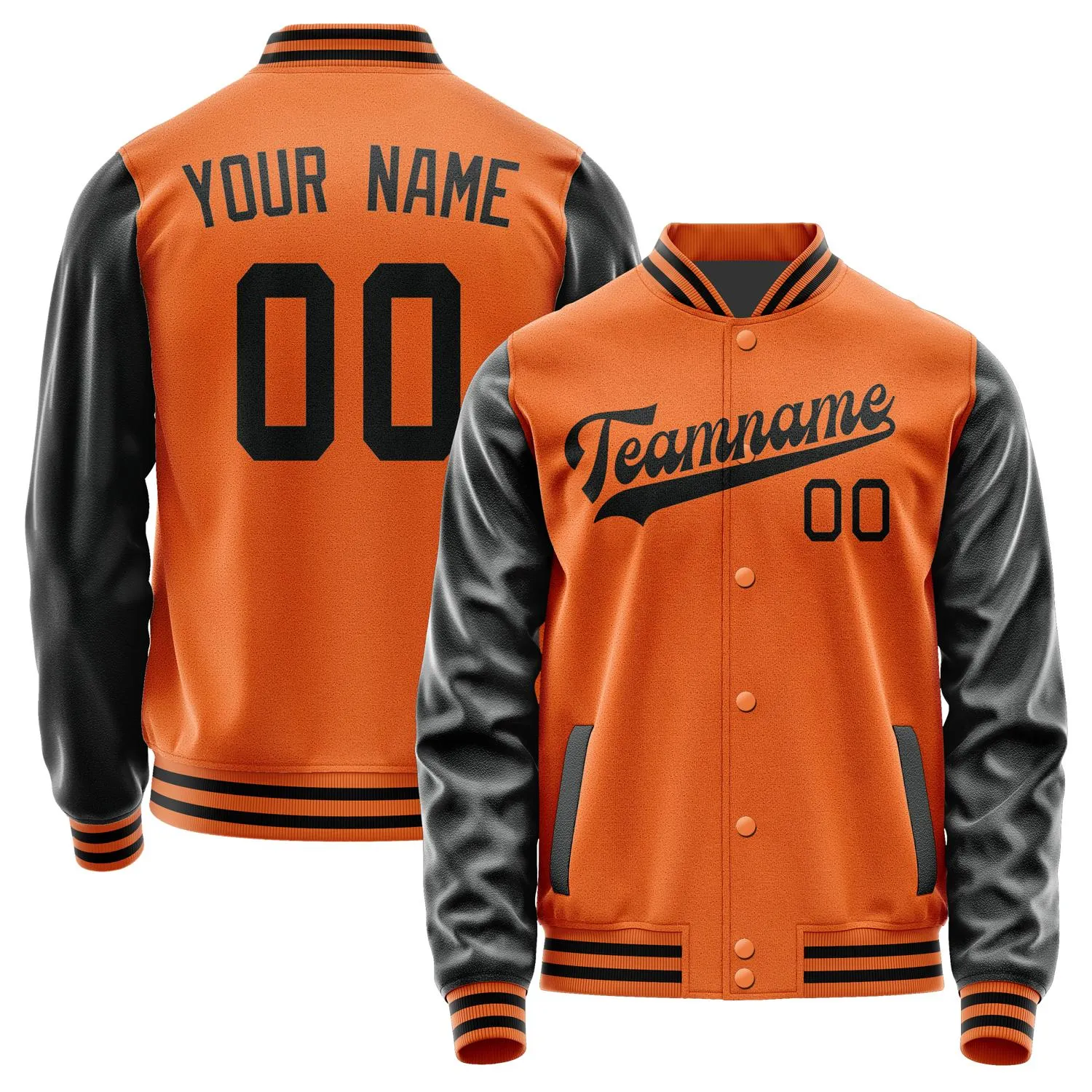 Custom Orange Black Jacket sold by Tailorly