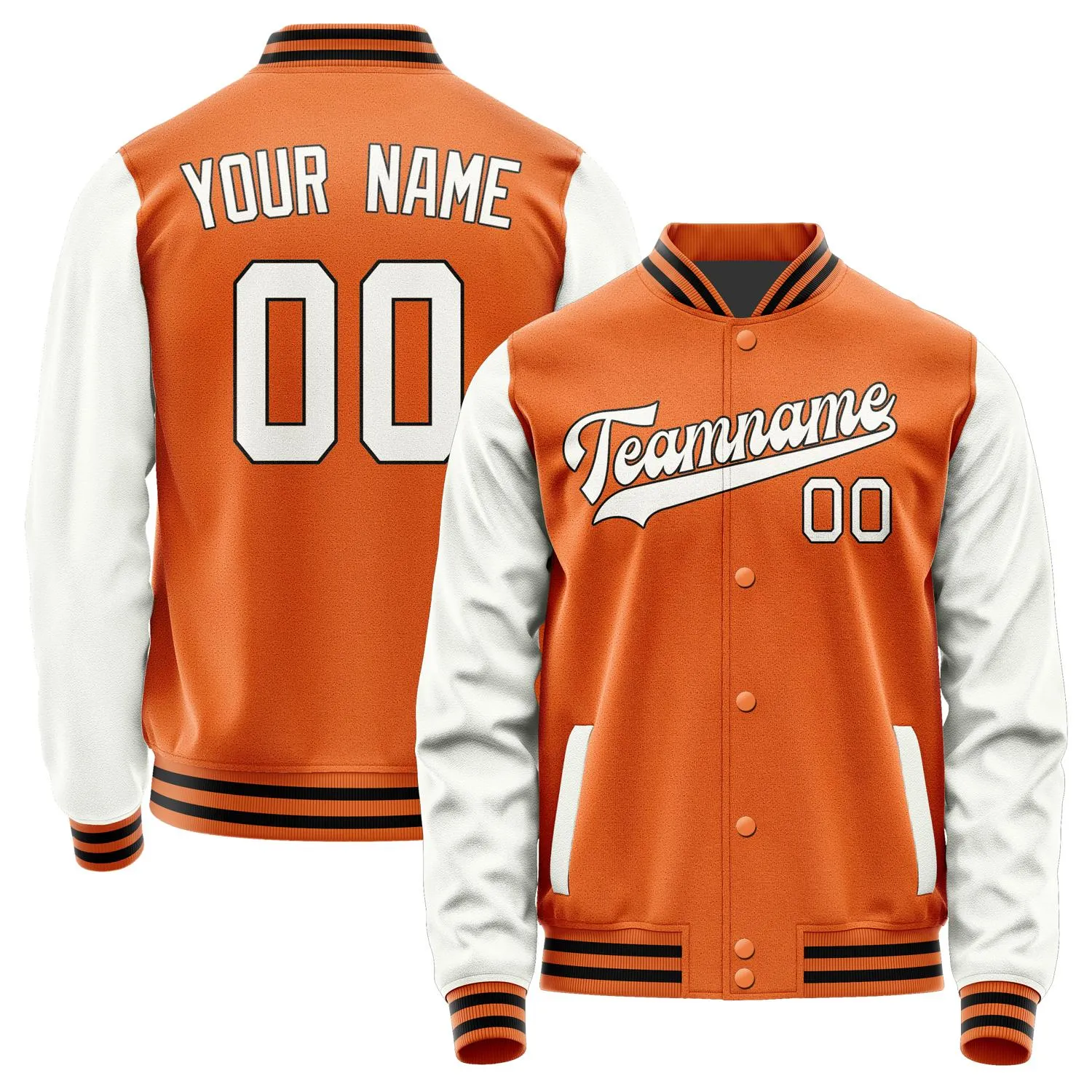Custom Orange White Jacket sold by Tailorly