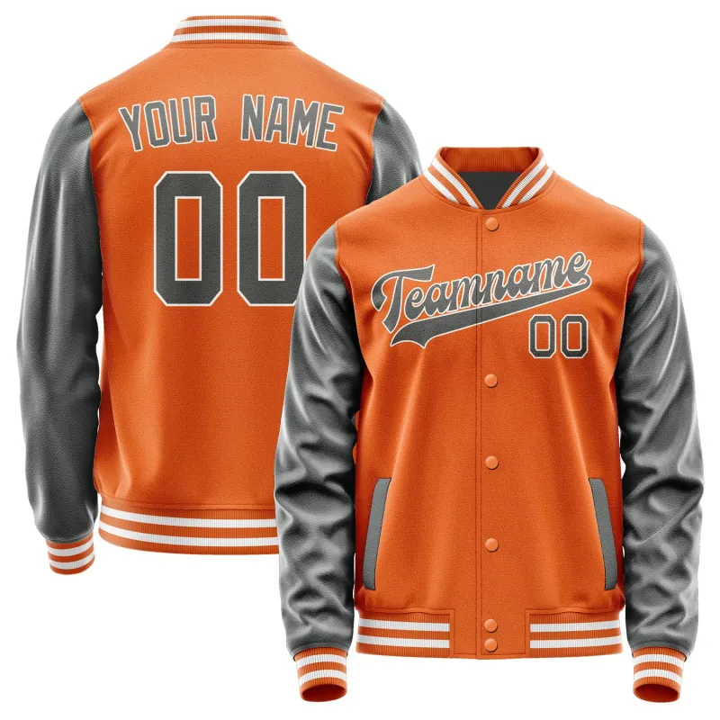 Custom Orange Dark Grey Jacket sold by Tailorly