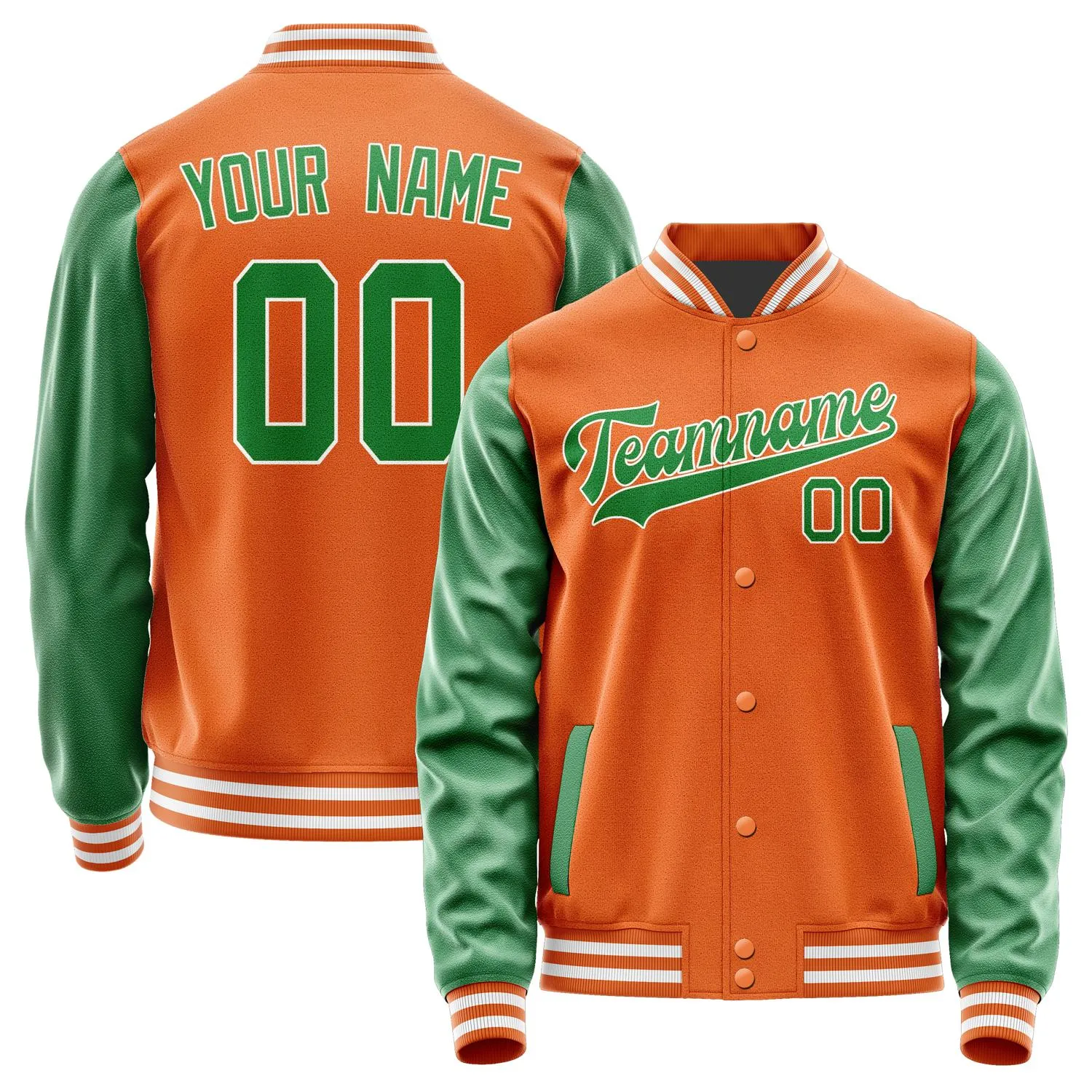 Custom Orange Emerald Green Jacket sold by Tailorly