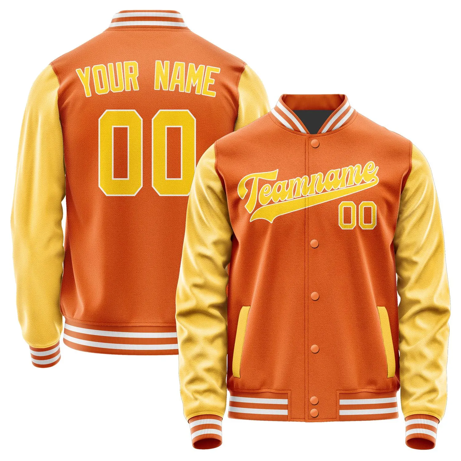 Custom Orange Gold Jacket sold by Tailorly