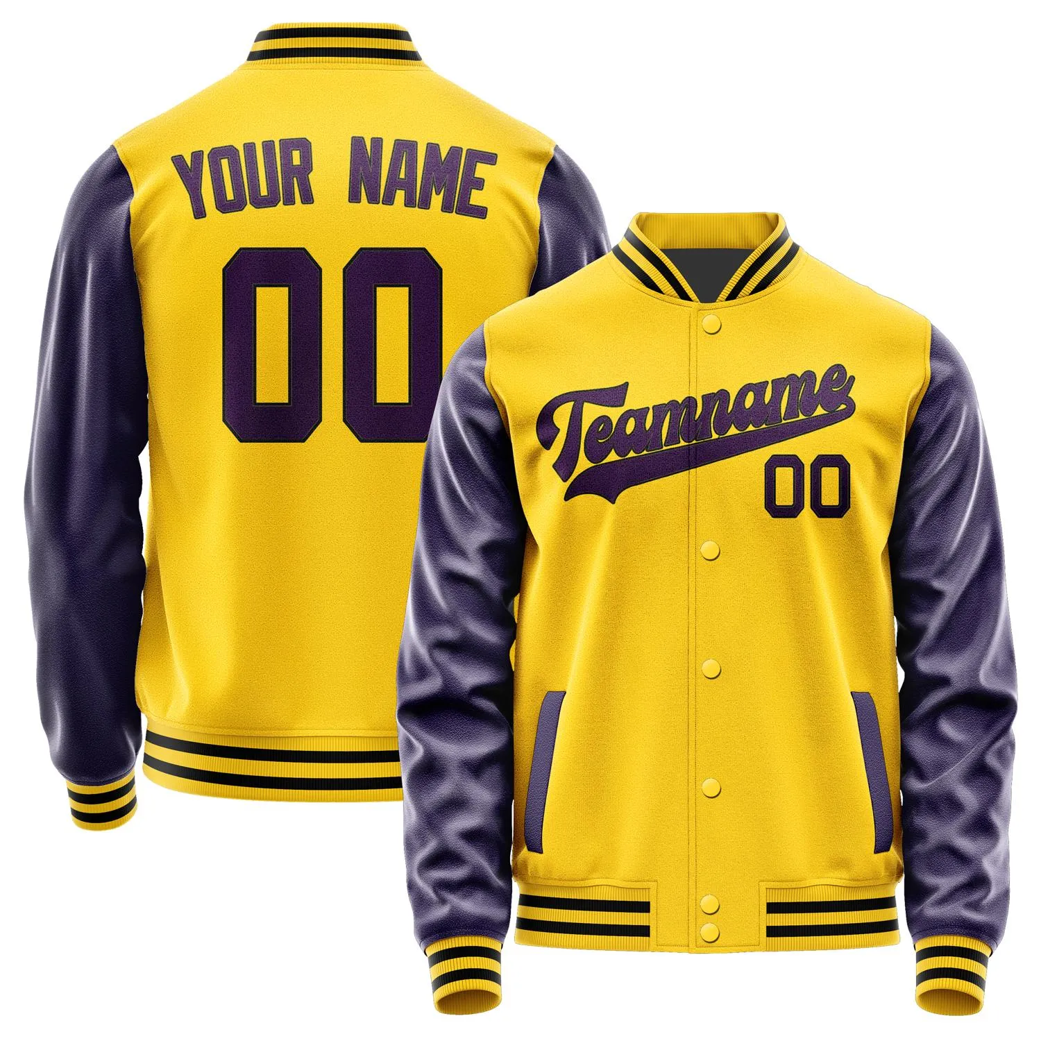 Custom Gold Purple Jacket sold by Tailorly