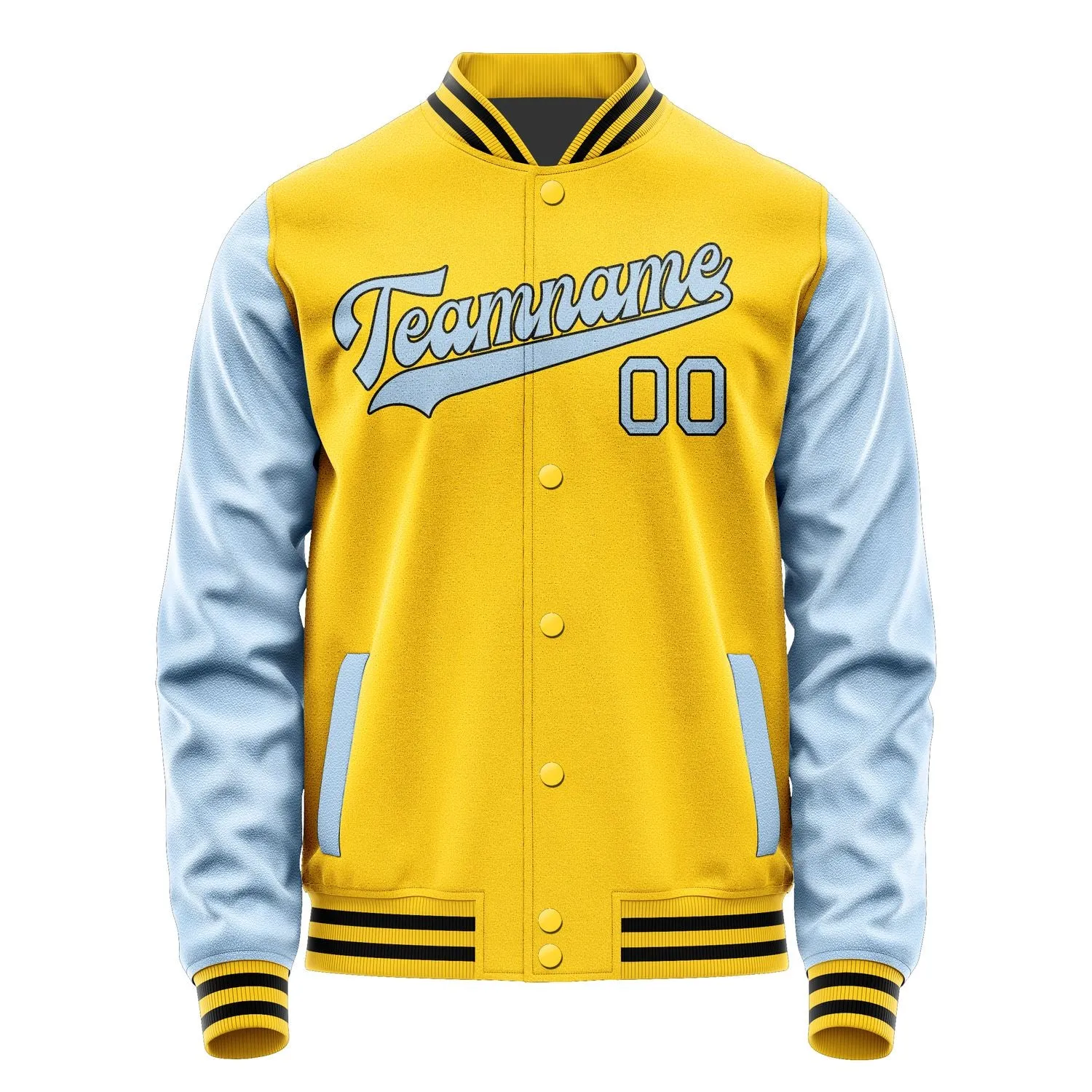 Custom Gold Light Blue Jacket sold by Tailorly product image thumbnail 4