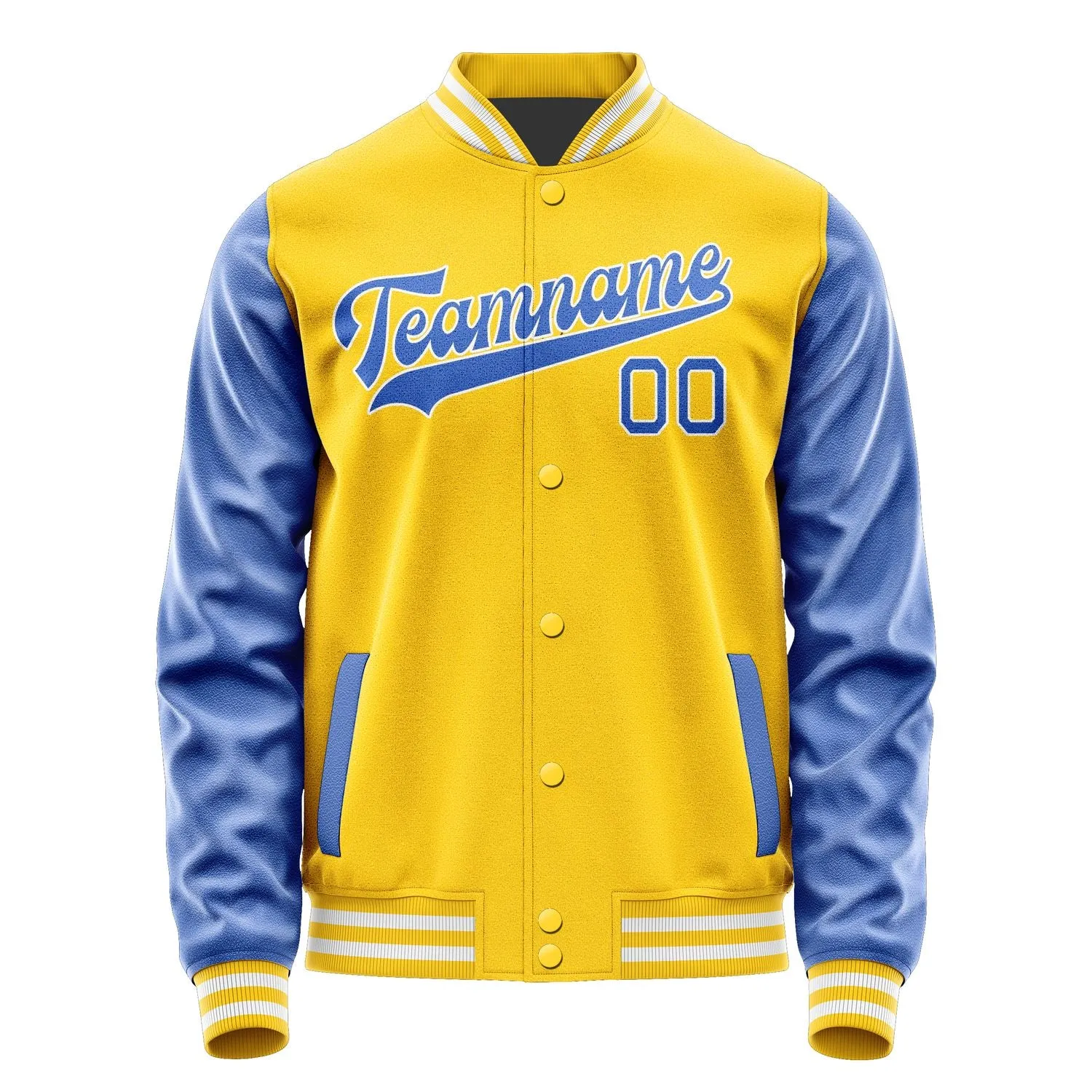Custom Gold Sky Blue Jacket sold by Tailorly product image thumbnail 4