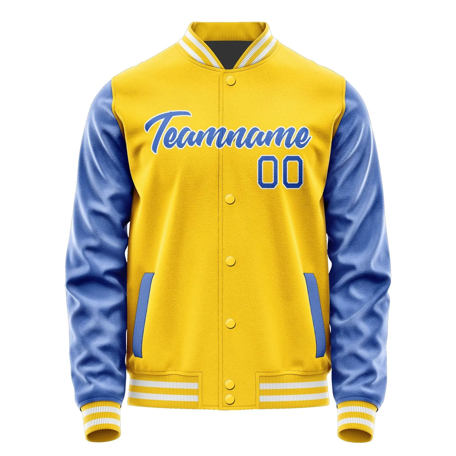 Custom Gold Sky Blue Jacket sold by Tailorly product image thumbnail 2