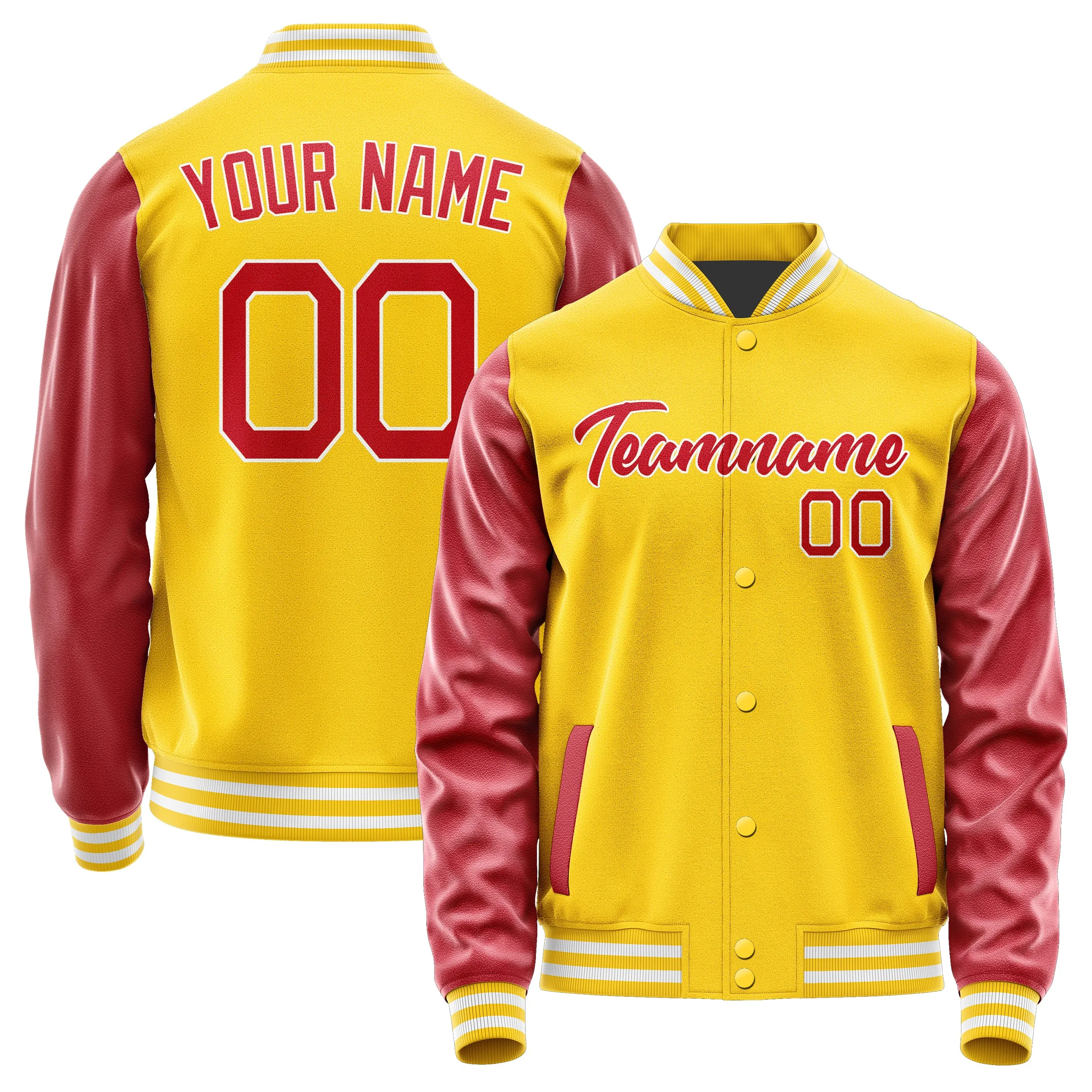 Custom Gold Red Jacket sold by Tailorly