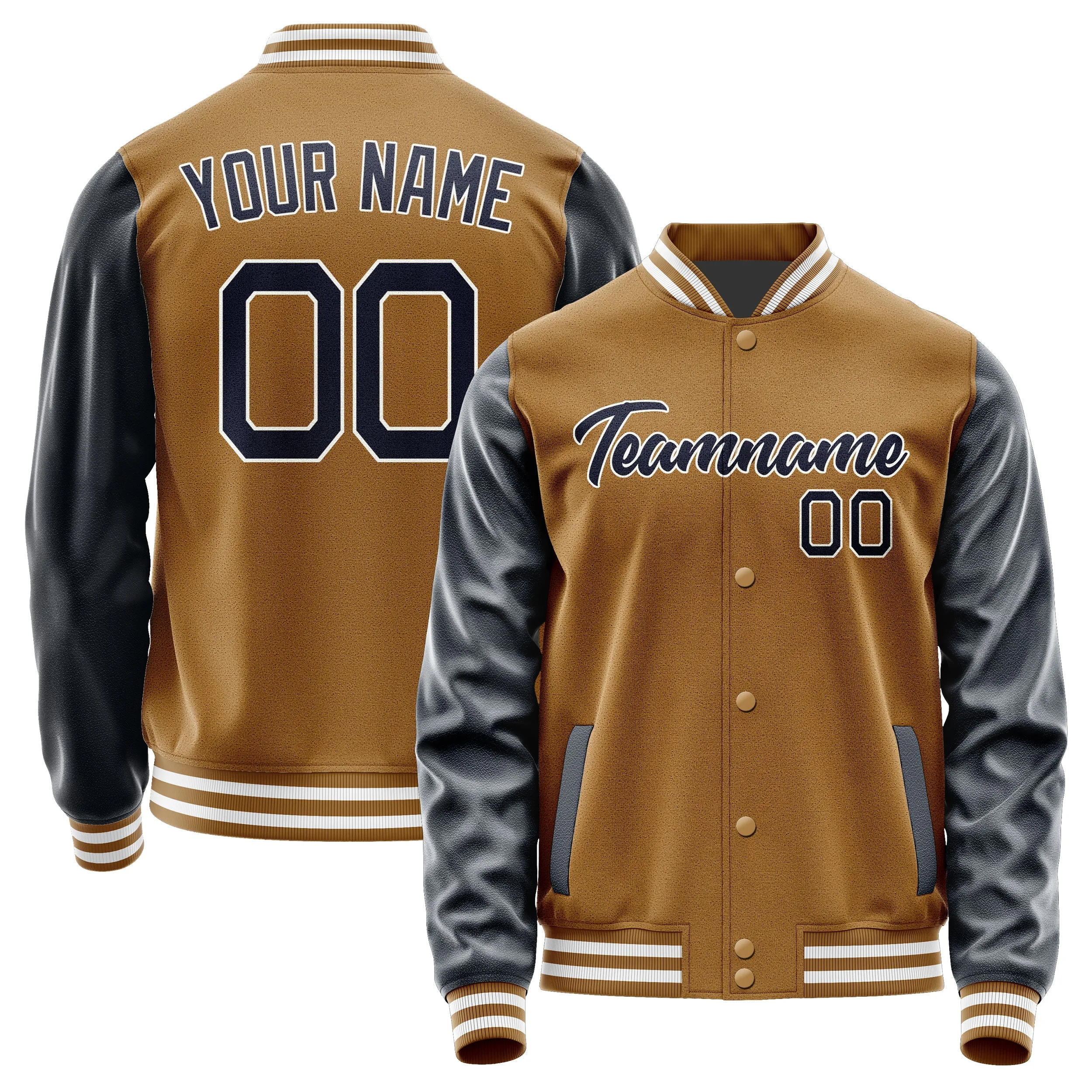 Custom Khaki Navy Jacket sold by Tailorly