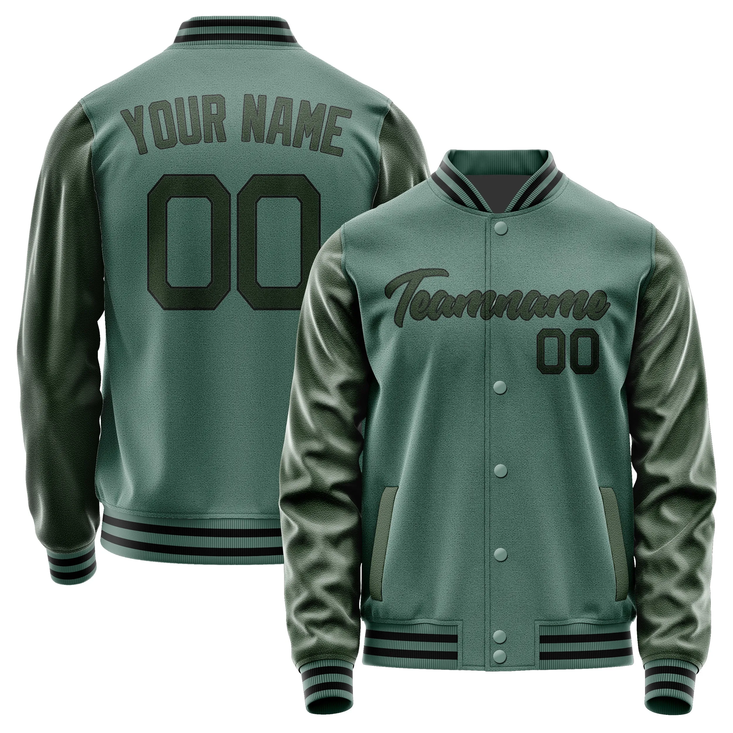 Custom Blue Green Dark Green Jacket sold by Tailorly