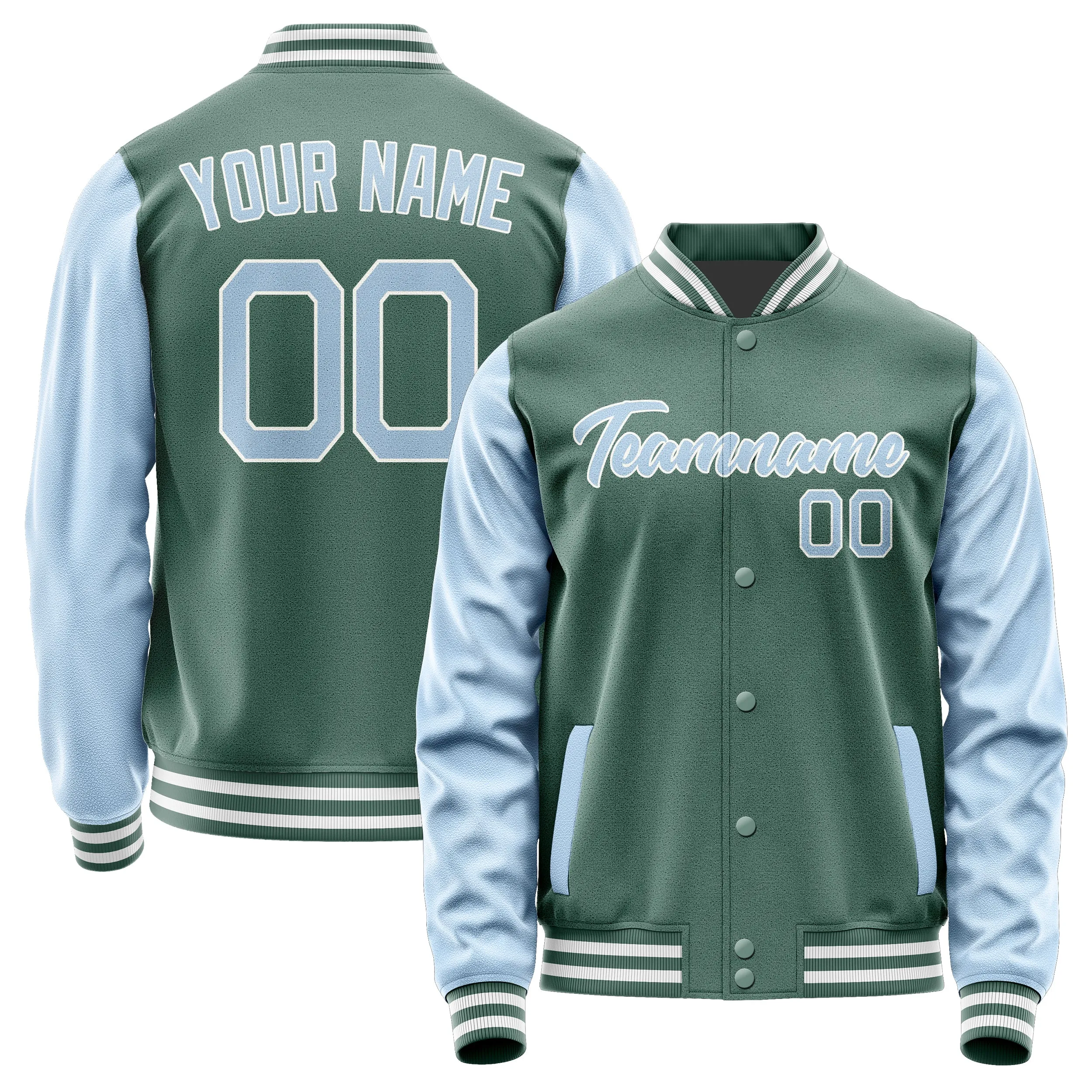 Custom Blue Green Light Blue Jacket sold by Tailorly