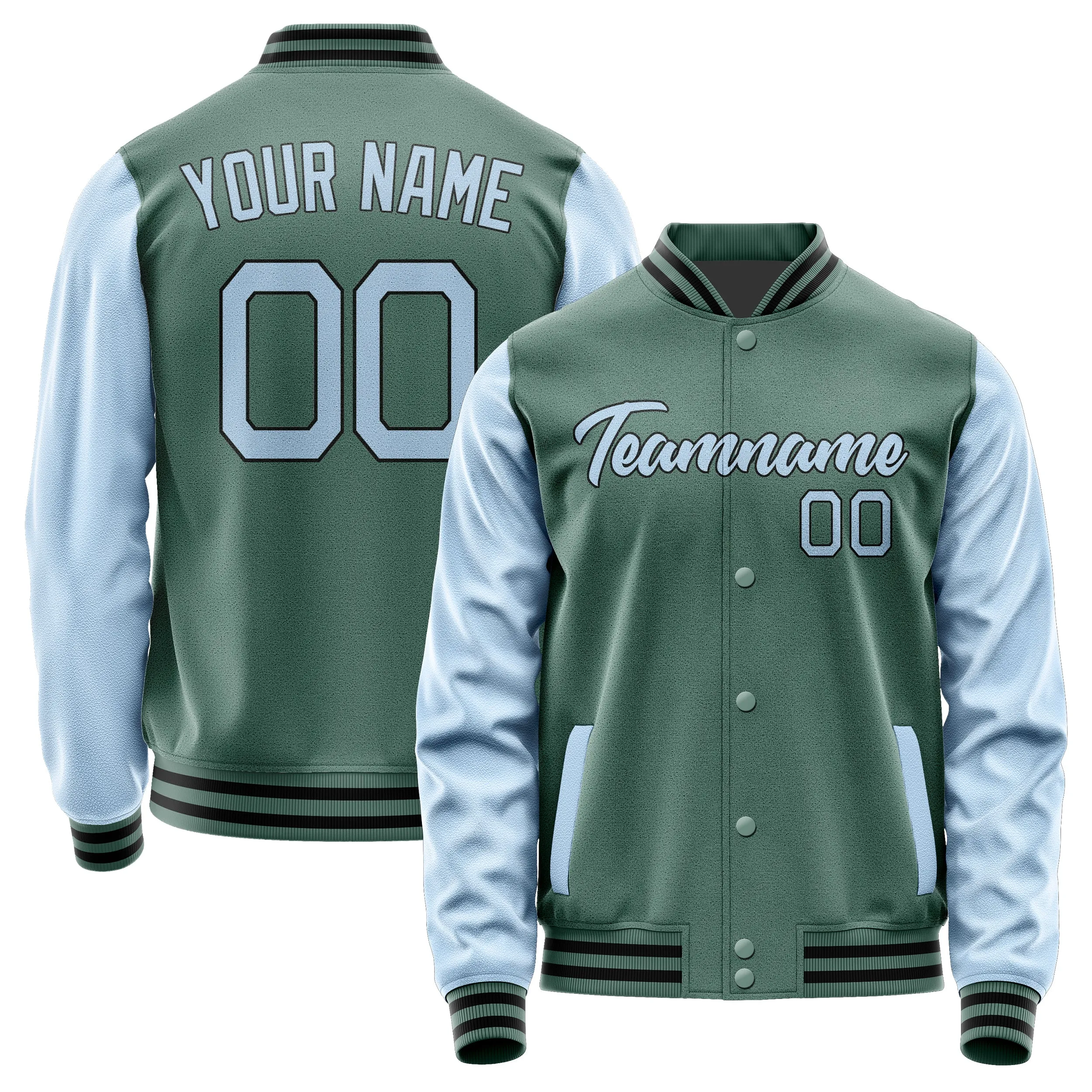 Custom Blue Green Light Blue Jacket sold by Tailorly
