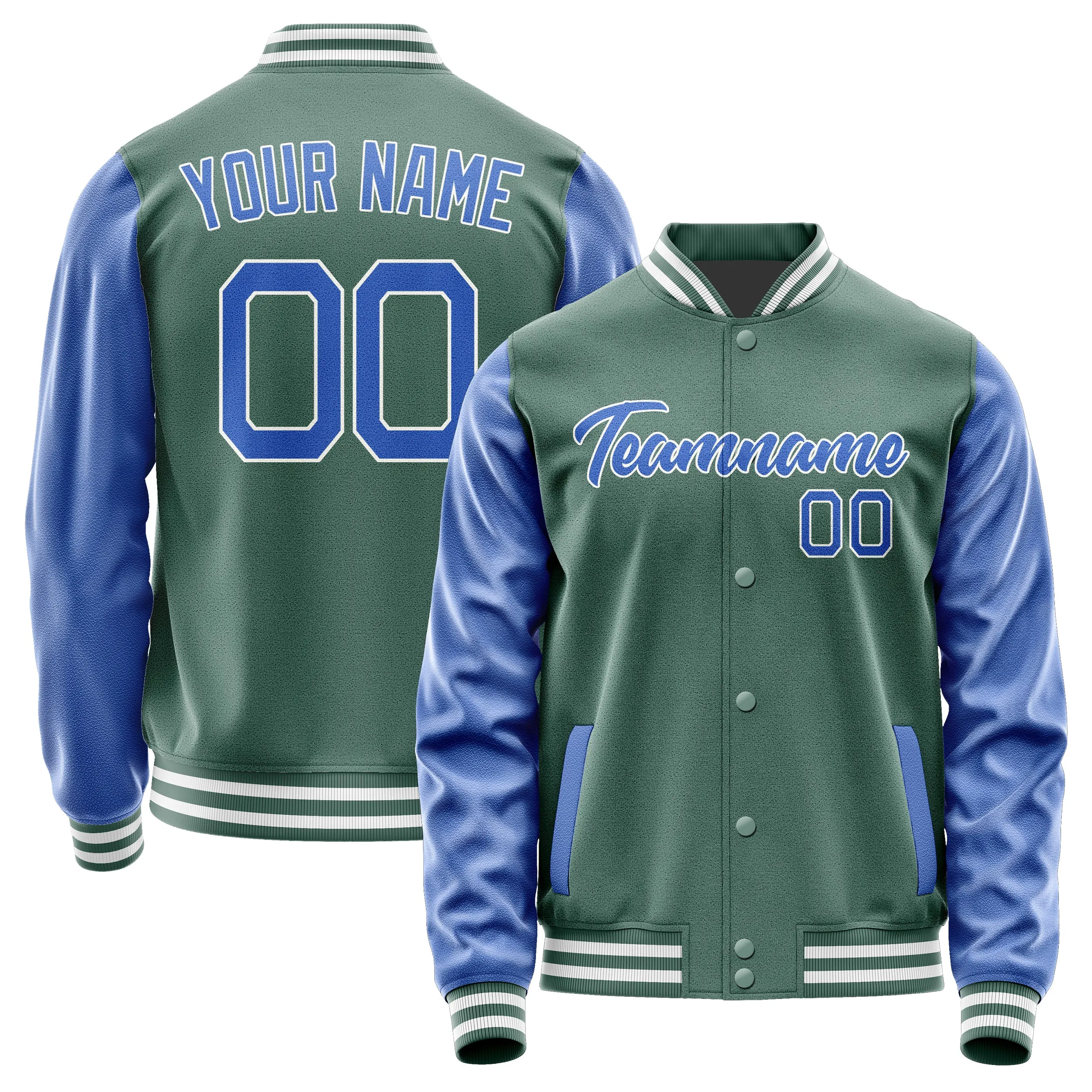 Custom Blue Green Sky Blue Jacket sold by Tailorly