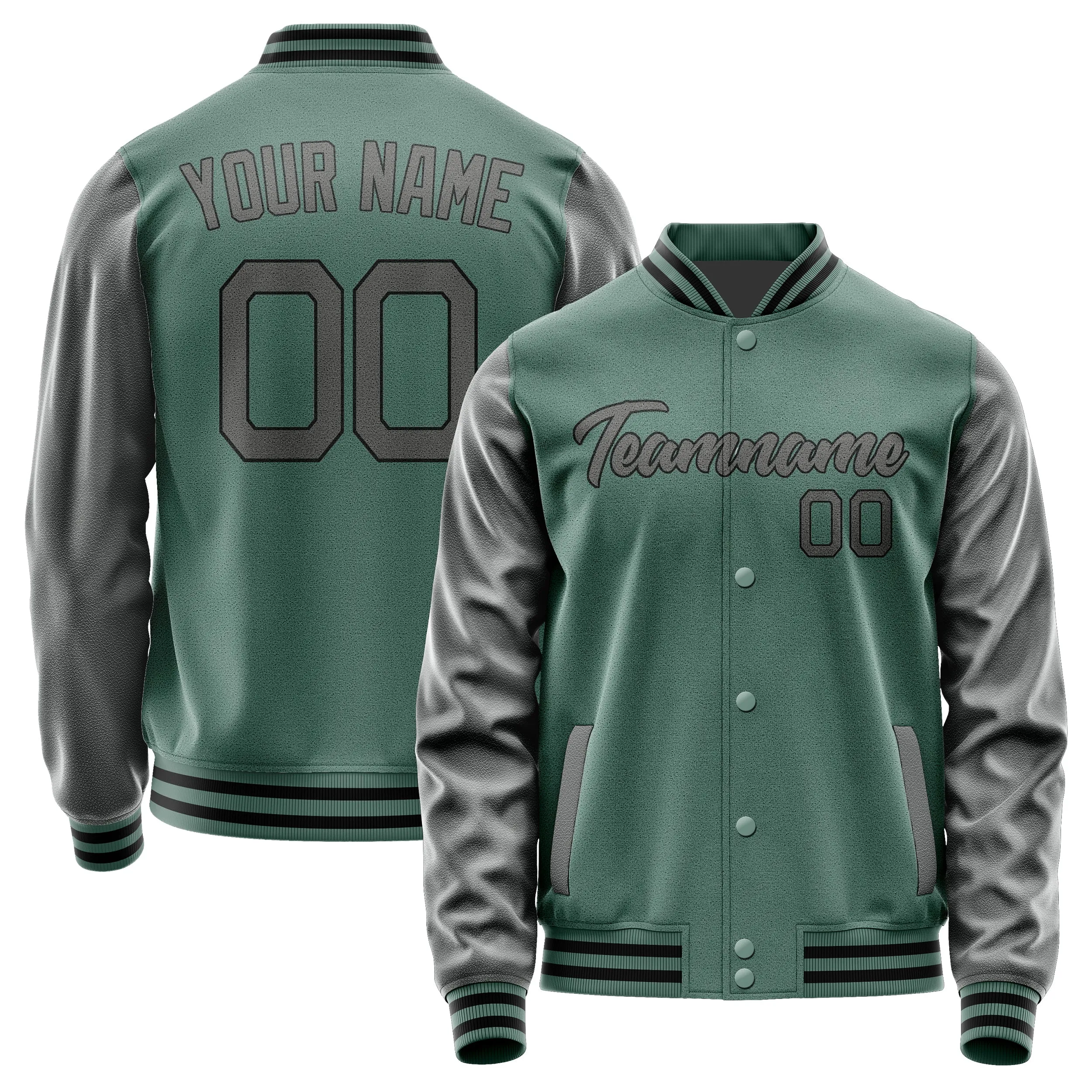 Custom Blue Green Dark Grey Jacket sold by Tailorly