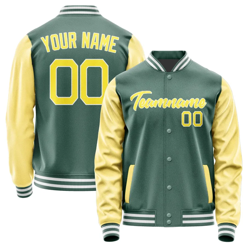 Custom Blue Green Light Yellow Jacket sold by Tailorly