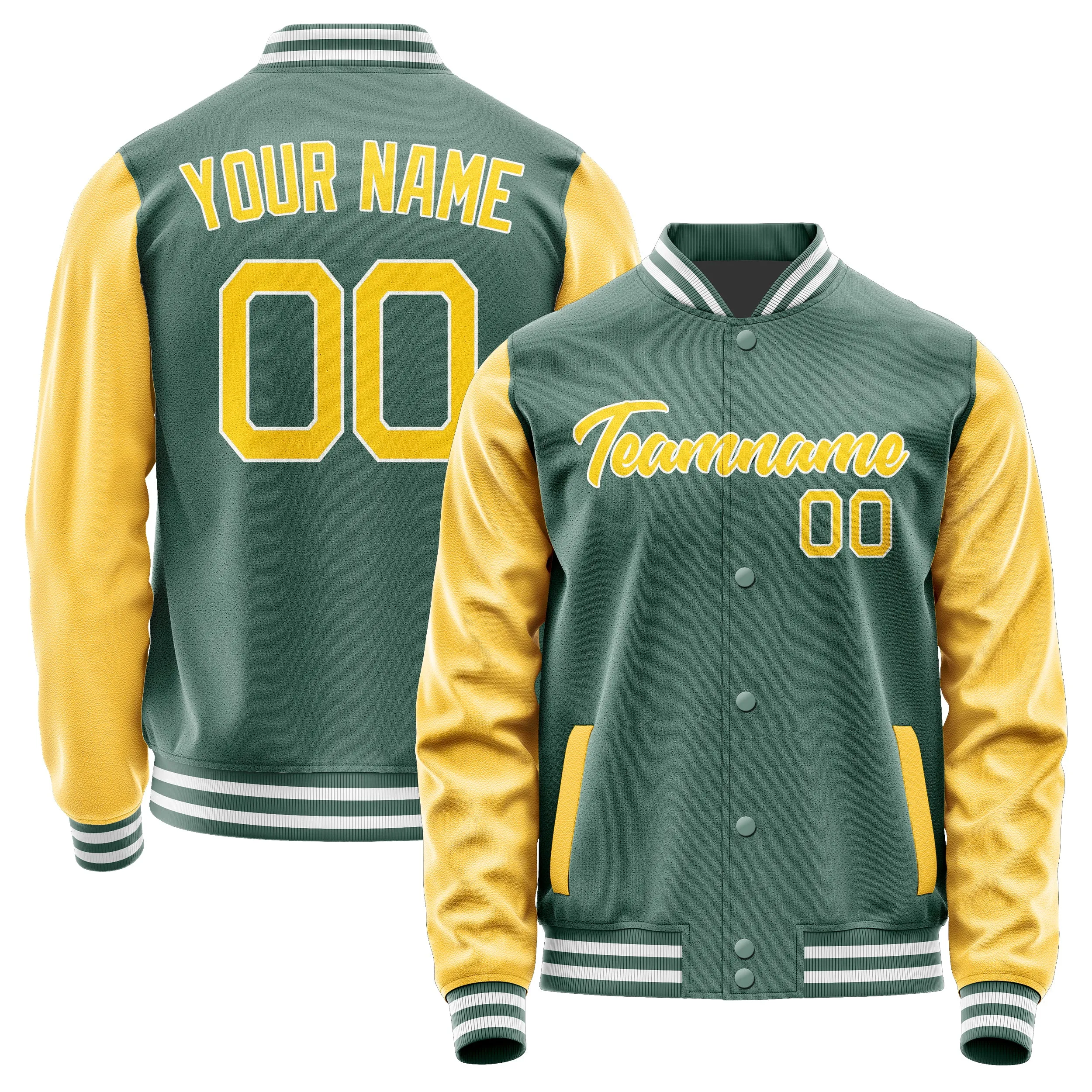 Custom Blue Green Gold Jacket sold by Tailorly