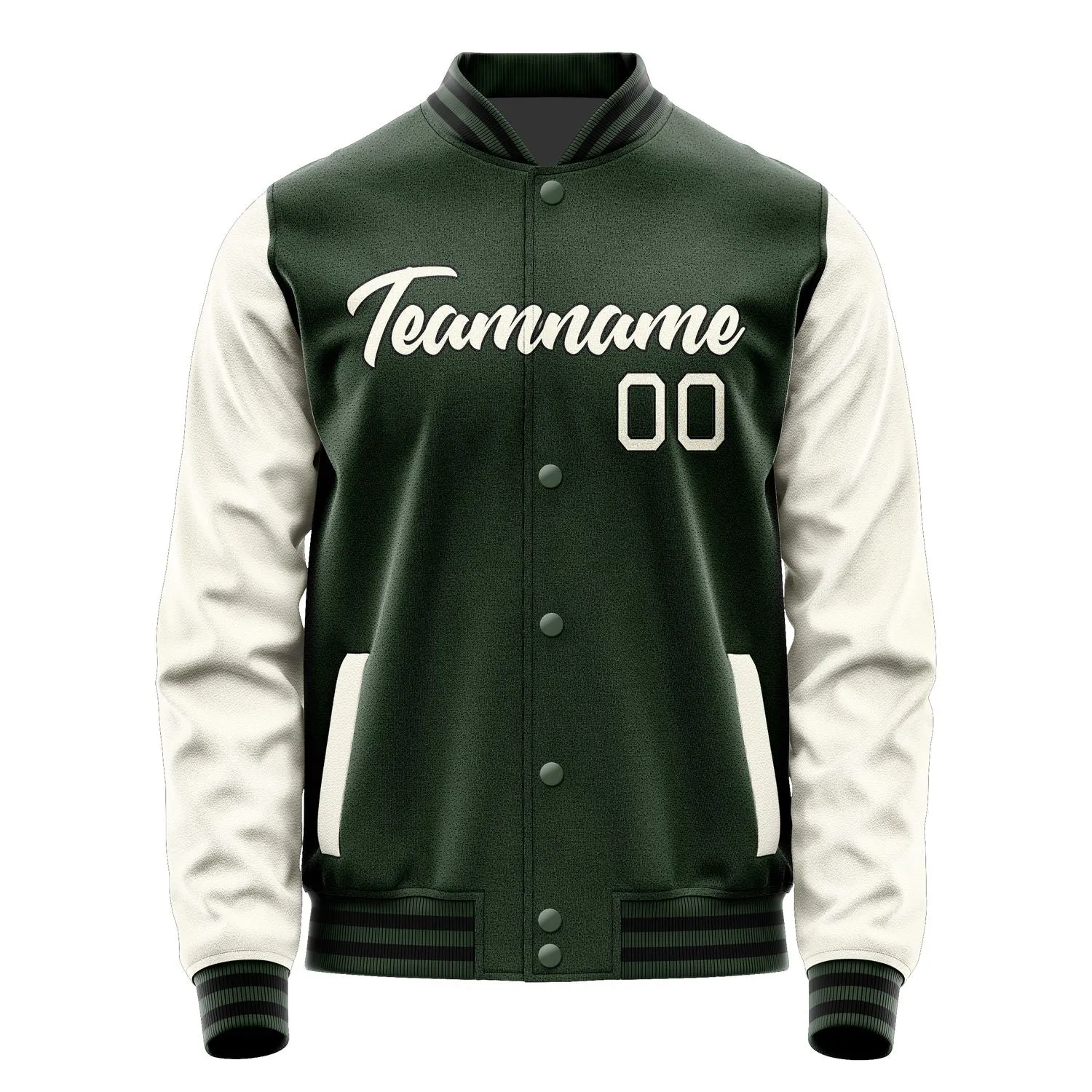 Custom Dark Green Cream Jacket sold by Tailorly product image thumbnail 2