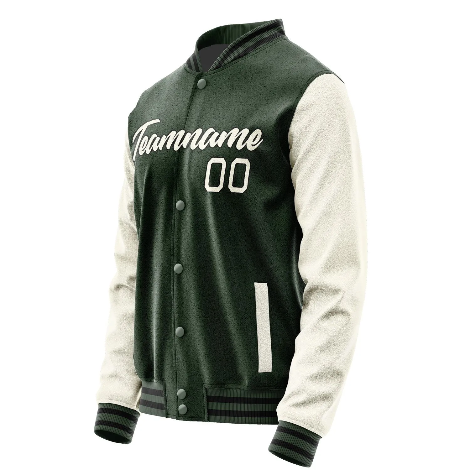 Custom Dark Green Cream Jacket sold by Tailorly product image thumbnail 3