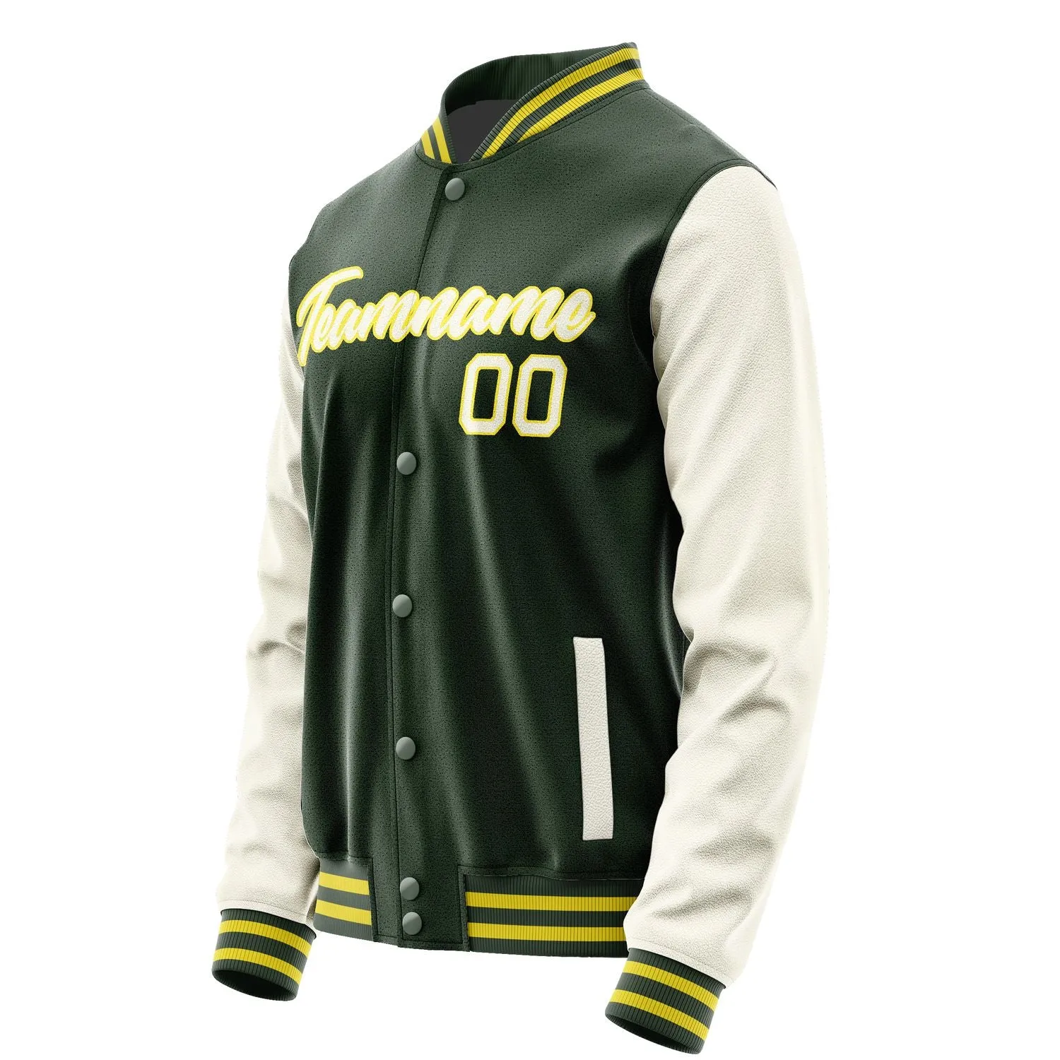Custom Dark Green Cream Jacket sold by Tailorly product image thumbnail 3