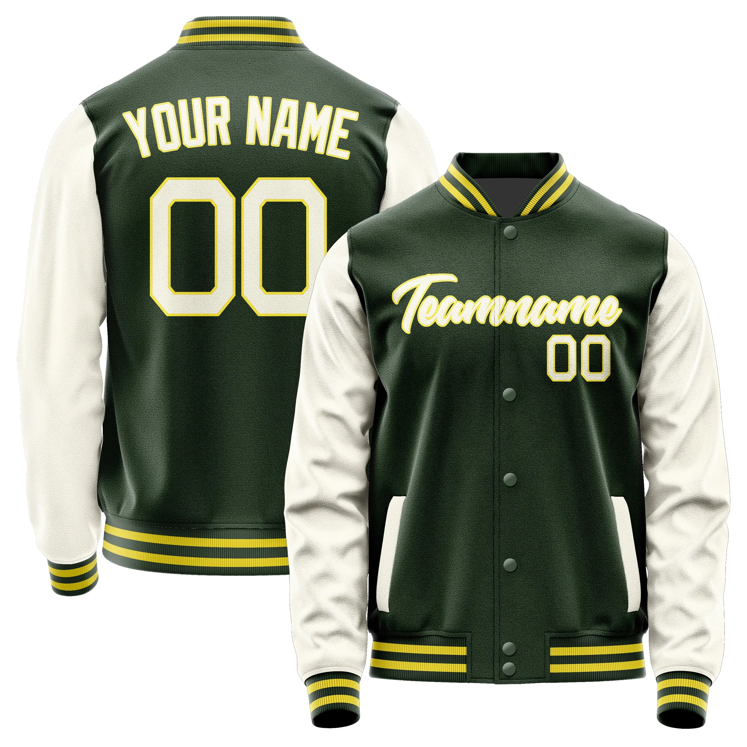 Custom Dark Green Cream Jacket sold by Tailorly