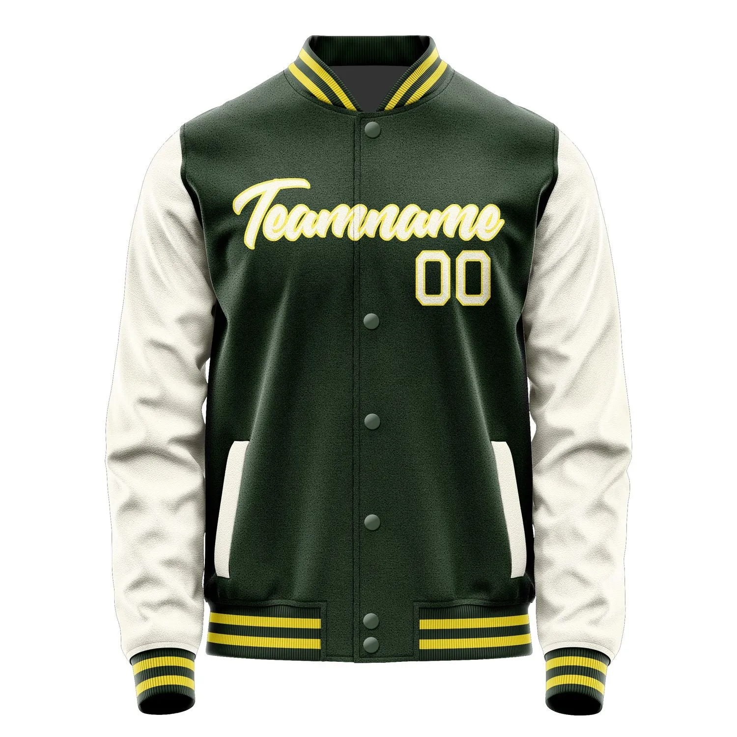 Custom Dark Green Cream Jacket sold by Tailorly product image thumbnail 2