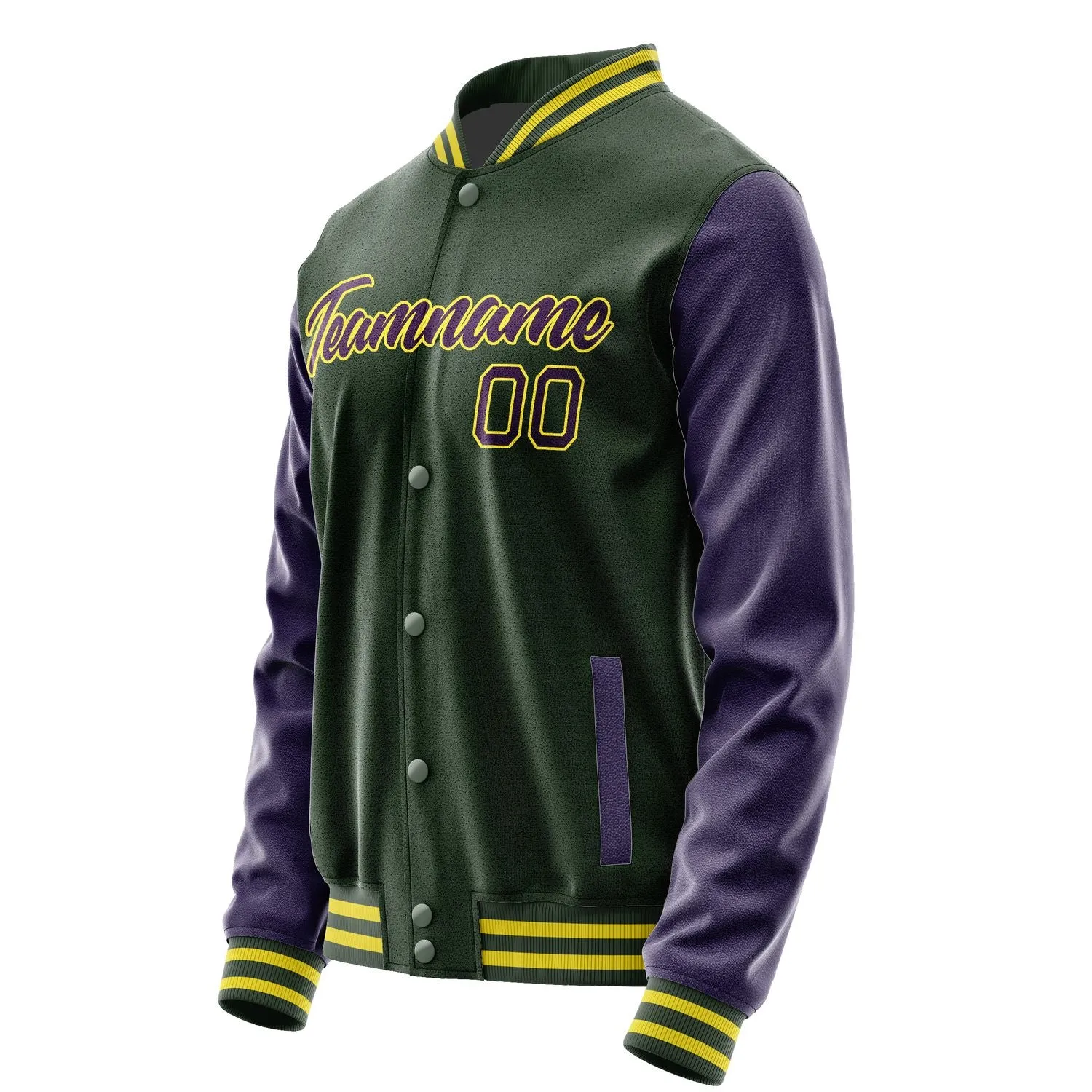 Custom Dark Green Purple Jacket sold by Tailorly product image thumbnail 3