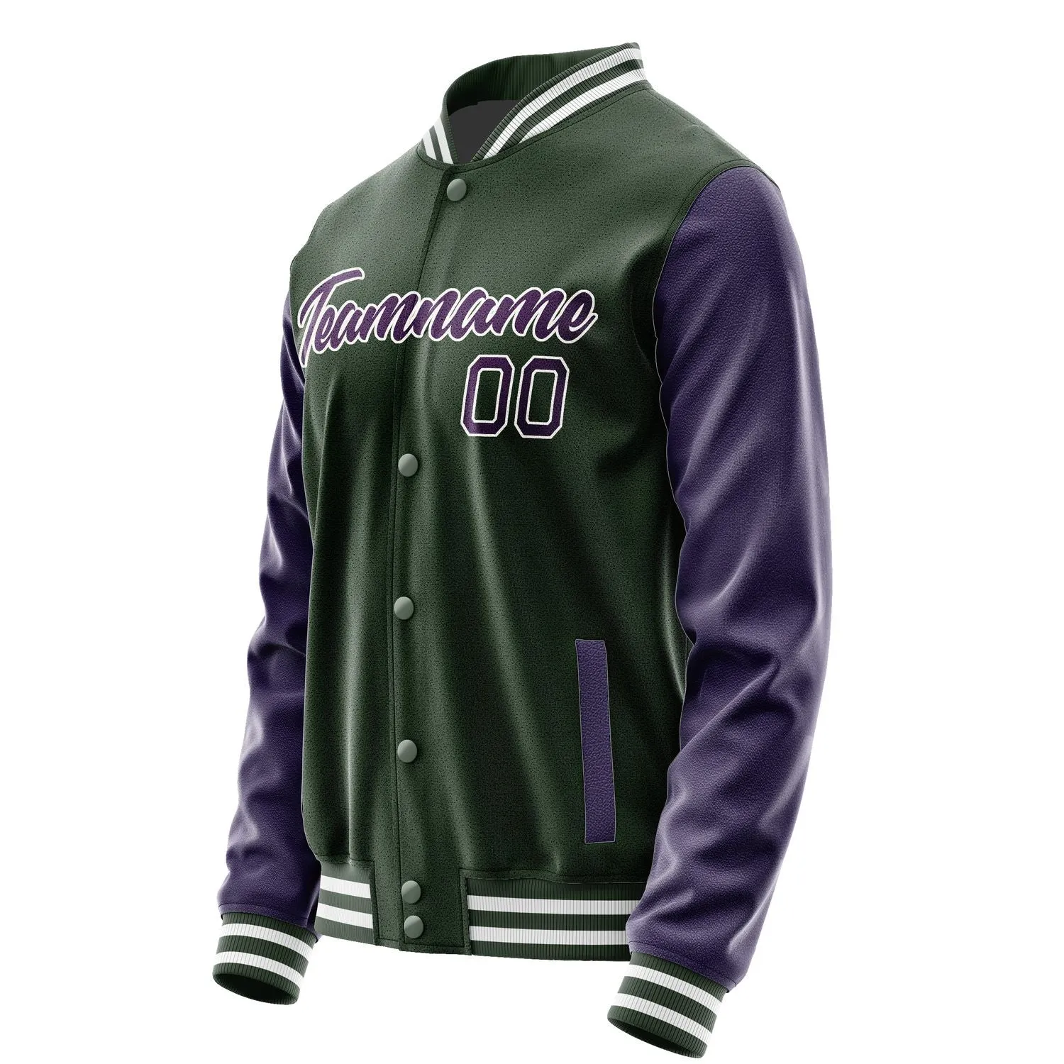 Custom Dark Green Purple Jacket sold by Tailorly product image thumbnail 3