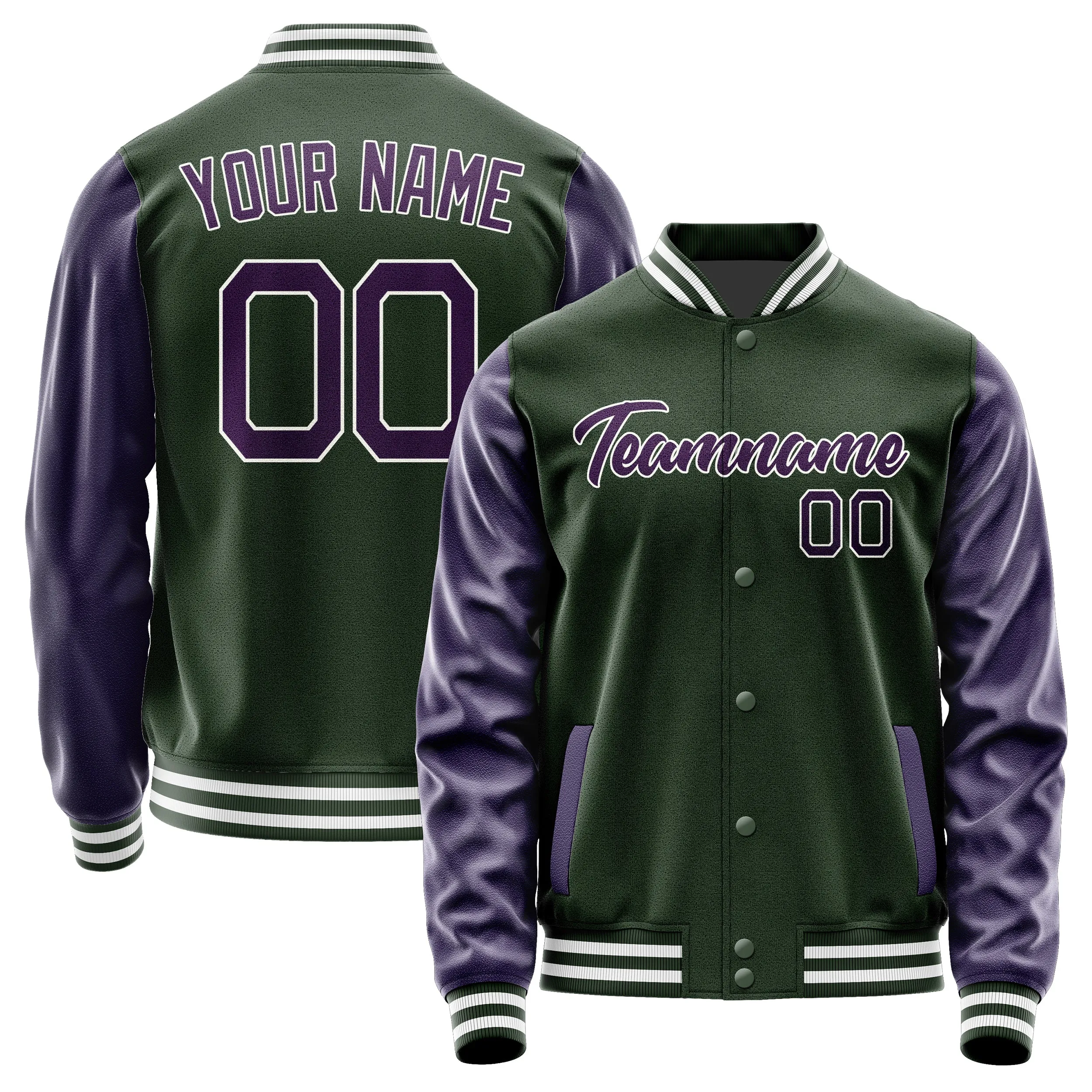 Custom Dark Green Purple Jacket sold by Tailorly