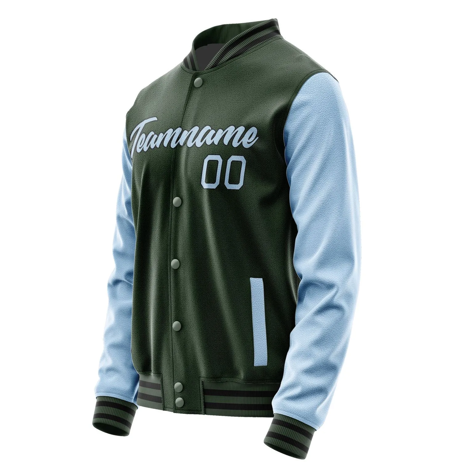Custom Dark Green Light Blue Jacket sold by Tailorly product image thumbnail 3