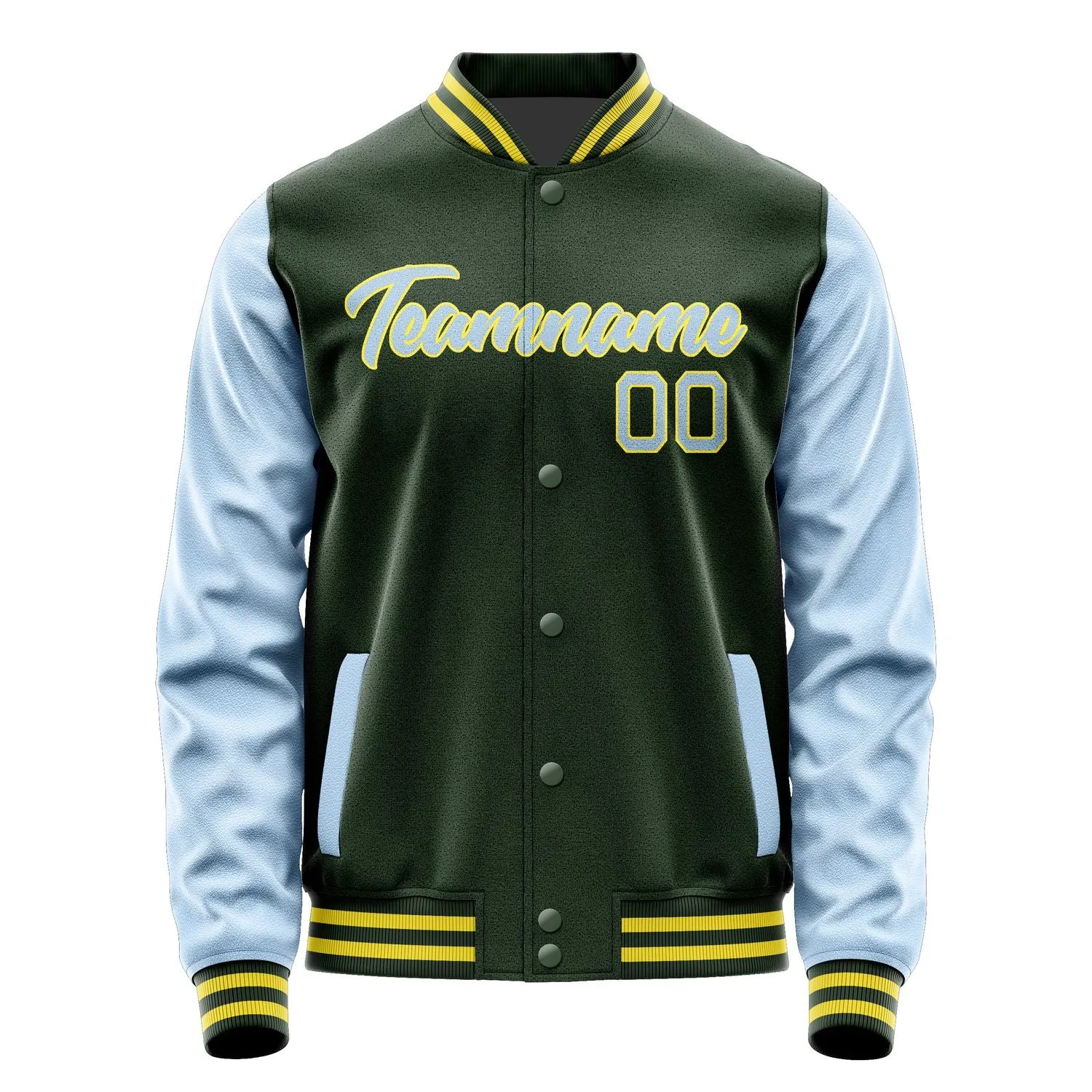 Custom Dark Green Light Blue Jacket sold by Tailorly product image thumbnail 2