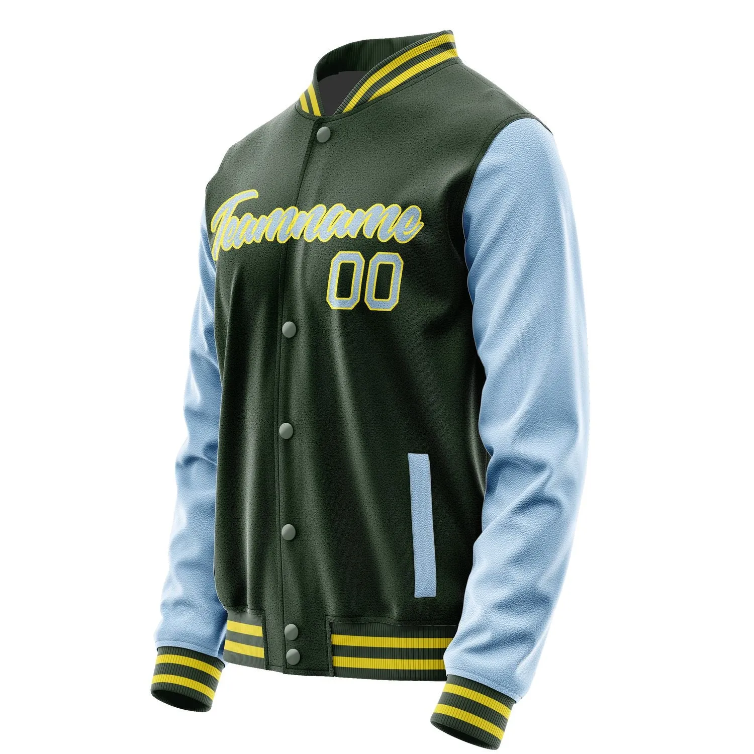 Custom Dark Green Light Blue Jacket sold by Tailorly product image thumbnail 3