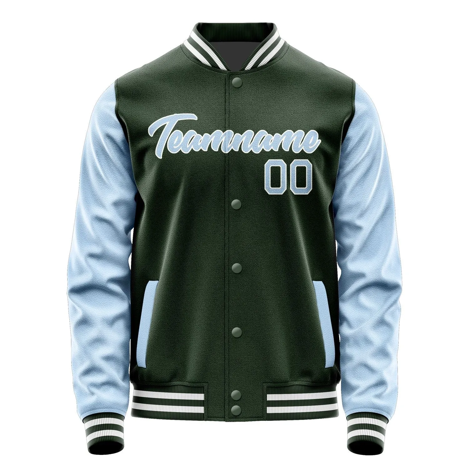 Custom Dark Green Light Blue Jacket sold by Tailorly product image thumbnail 2