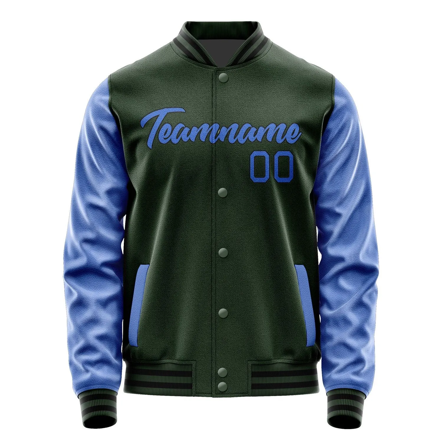 Custom Dark Green Sky Blue Jacket sold by Tailorly product image thumbnail 2