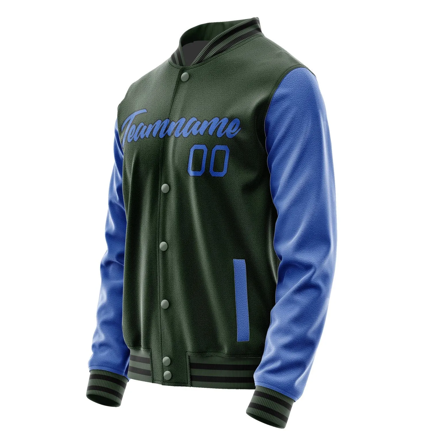 Custom Dark Green Sky Blue Jacket sold by Tailorly product image thumbnail 3