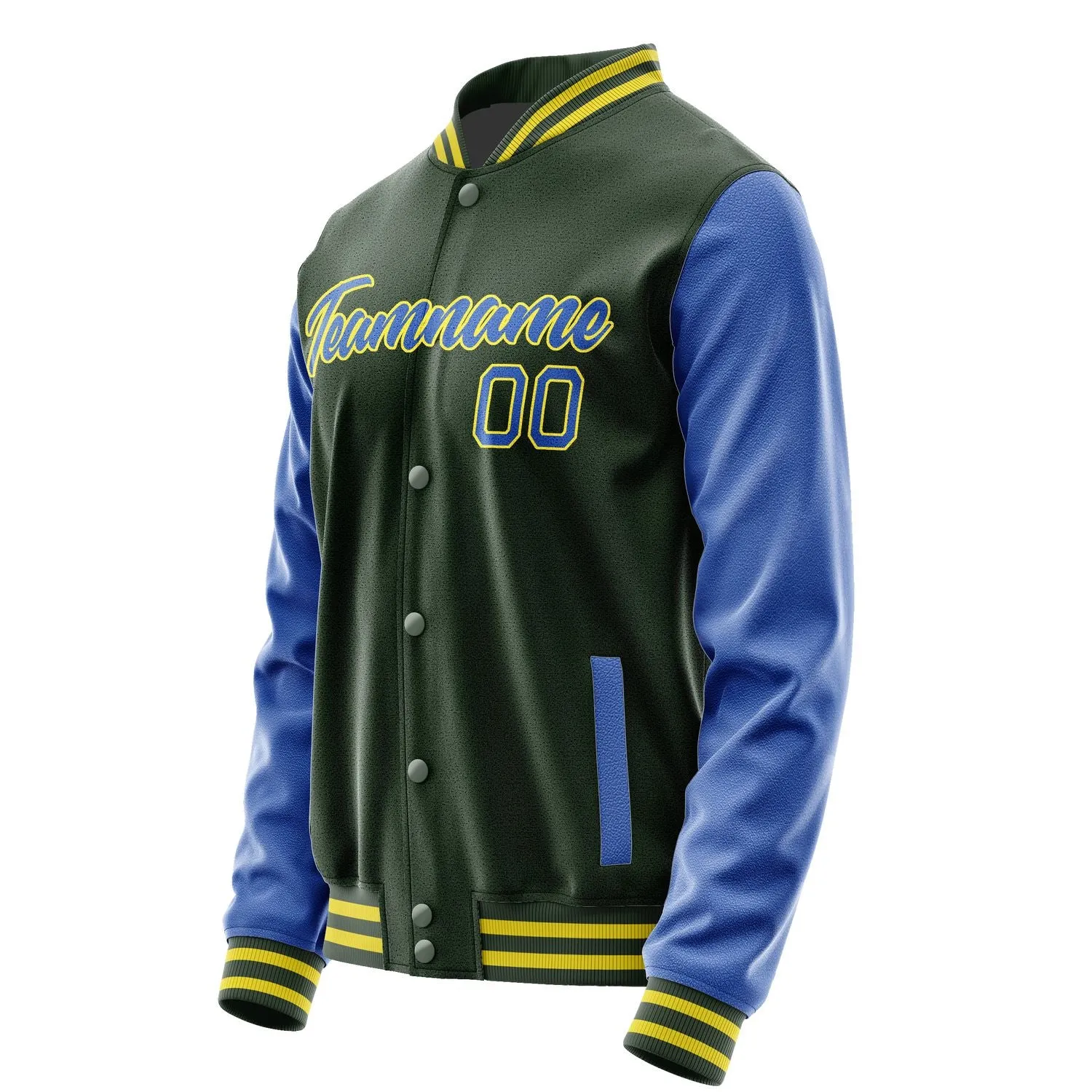 Custom Dark Green Sky Blue Jacket sold by Tailorly product image thumbnail 3
