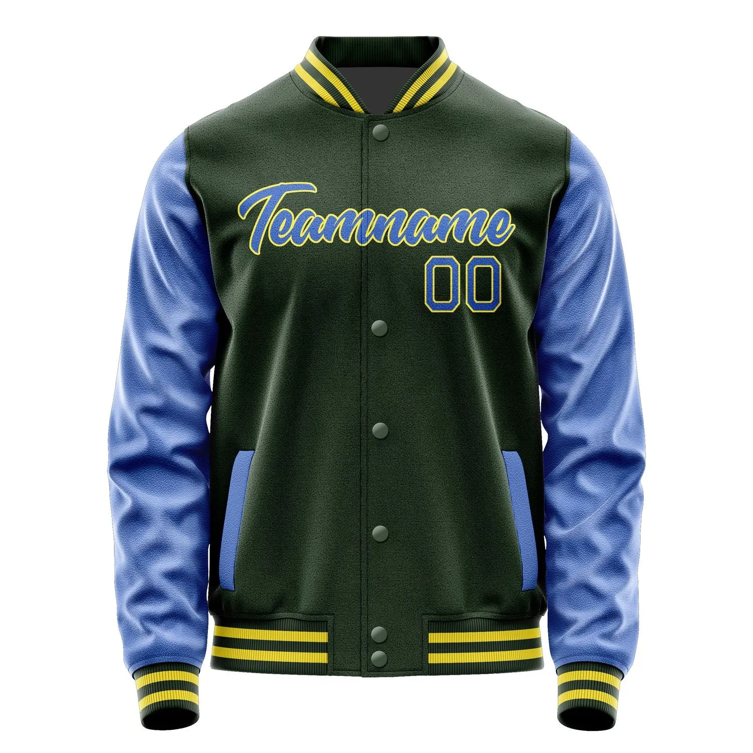Custom Dark Green Sky Blue Jacket sold by Tailorly product image thumbnail 2
