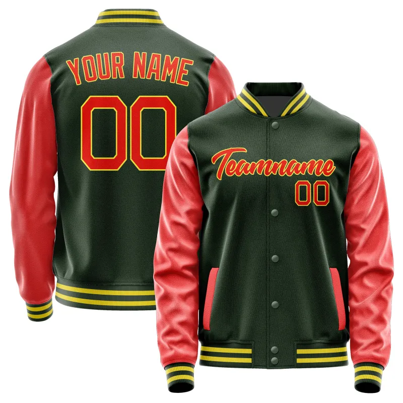 Custom Dark Green Orange Red Jacket sold by Tailorly