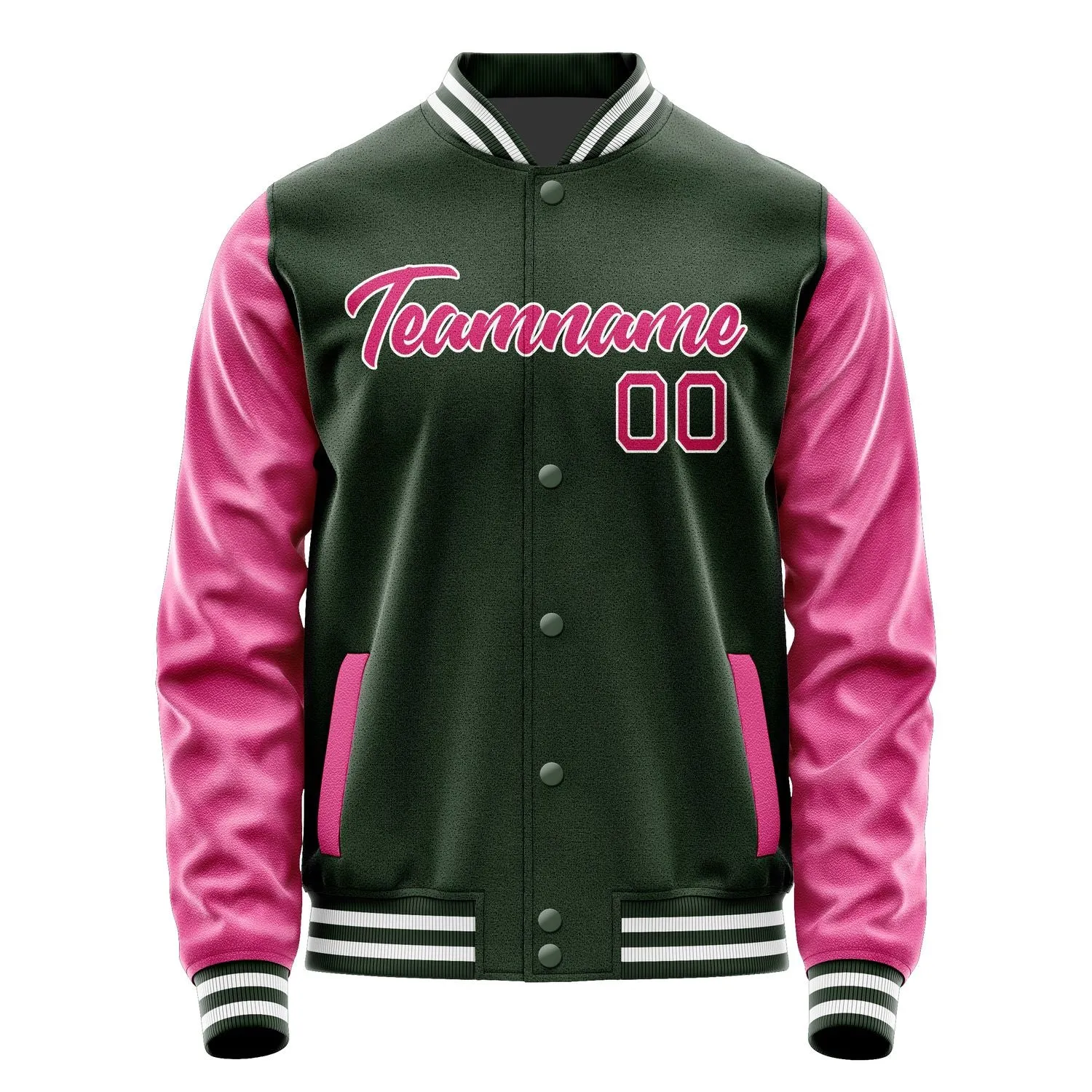 Custom Dark Green Pink Jacket sold by Tailorly product image thumbnail 2