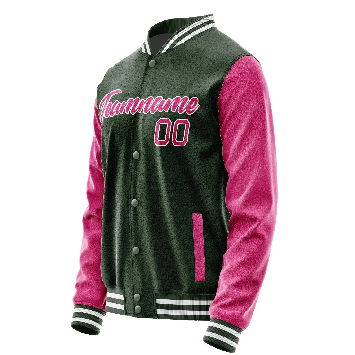Custom Dark Green Pink Jacket sold by Tailorly product image thumbnail 3