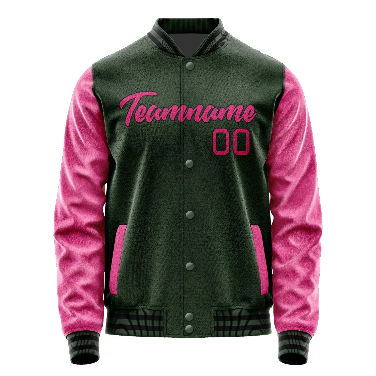 Custom Dark Green Pink Jacket sold by Tailorly product image thumbnail 2