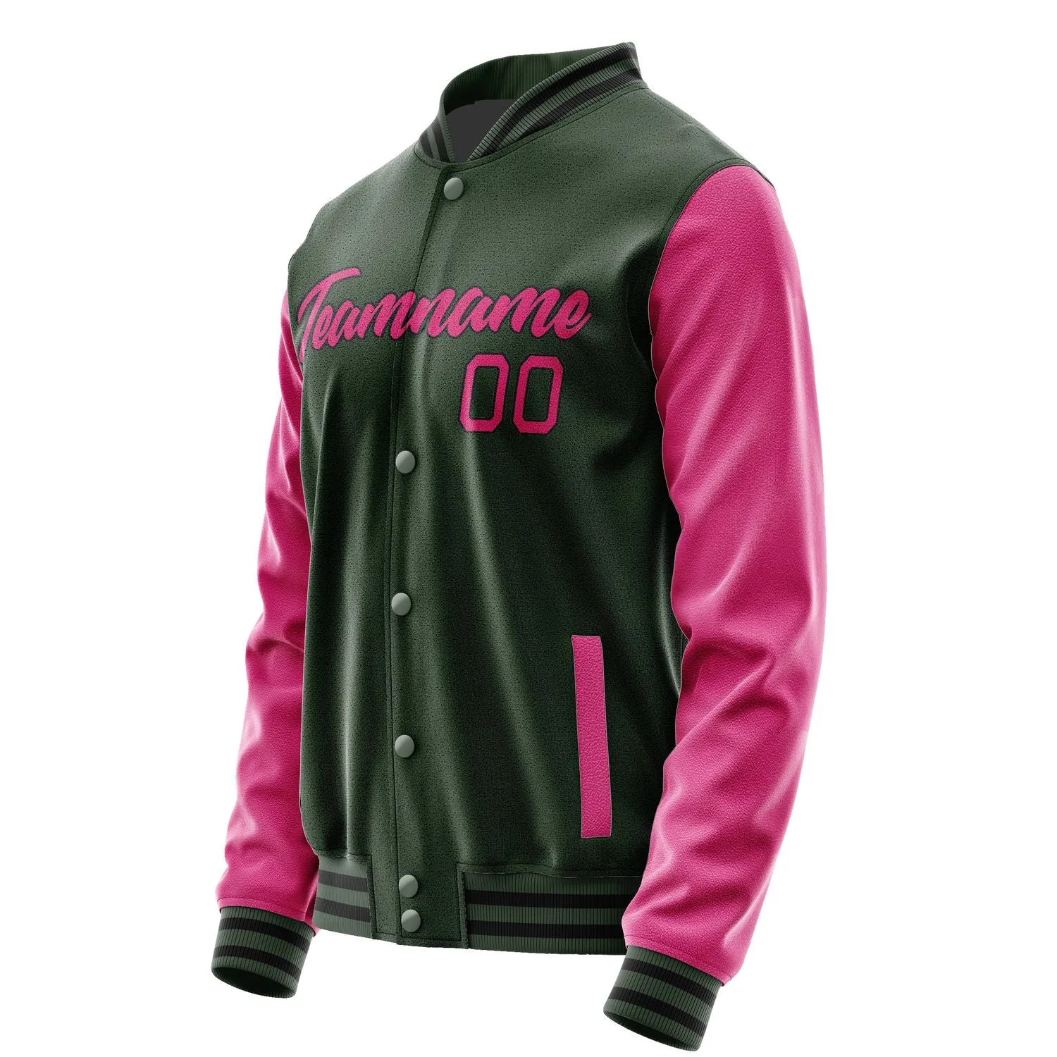 Custom Dark Green Pink Jacket sold by Tailorly product image thumbnail 3