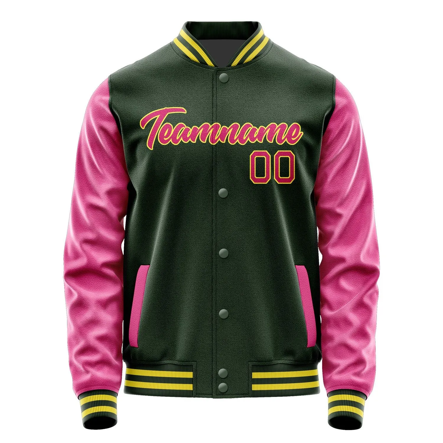 Custom Dark Green Pink Jacket sold by Tailorly product image thumbnail 2